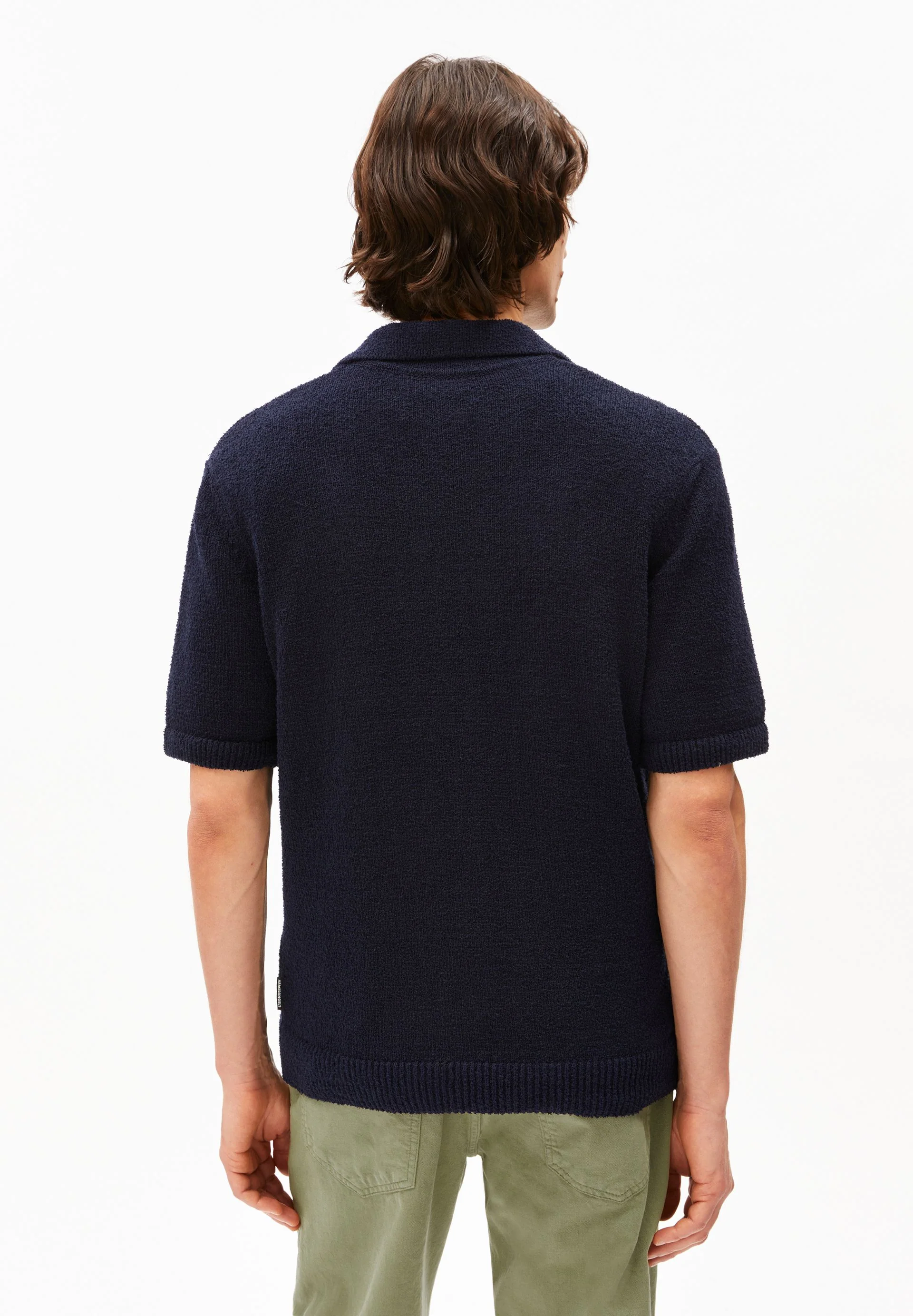 BOUCLE STRICKPOLOSHIRT | night sky - Image 2