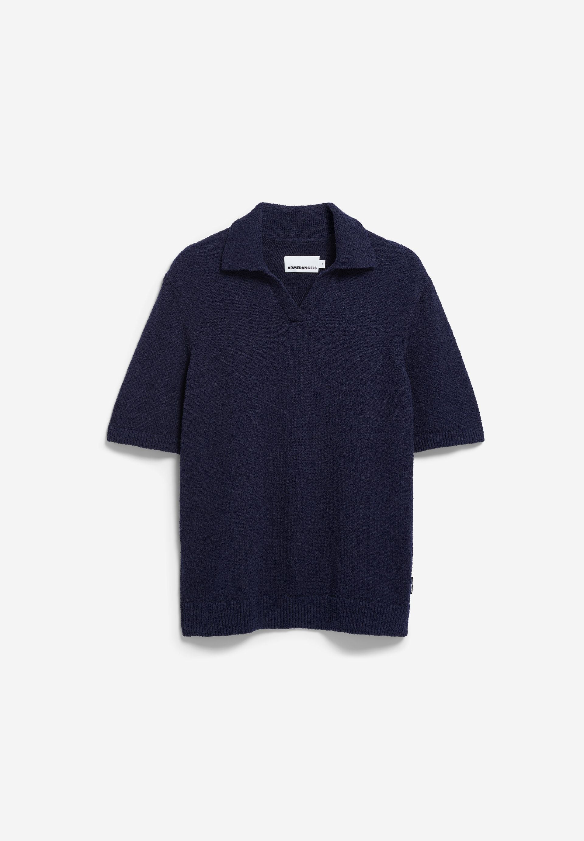 BOUCLE STRICKPOLOSHIRT | night sky - Image 7