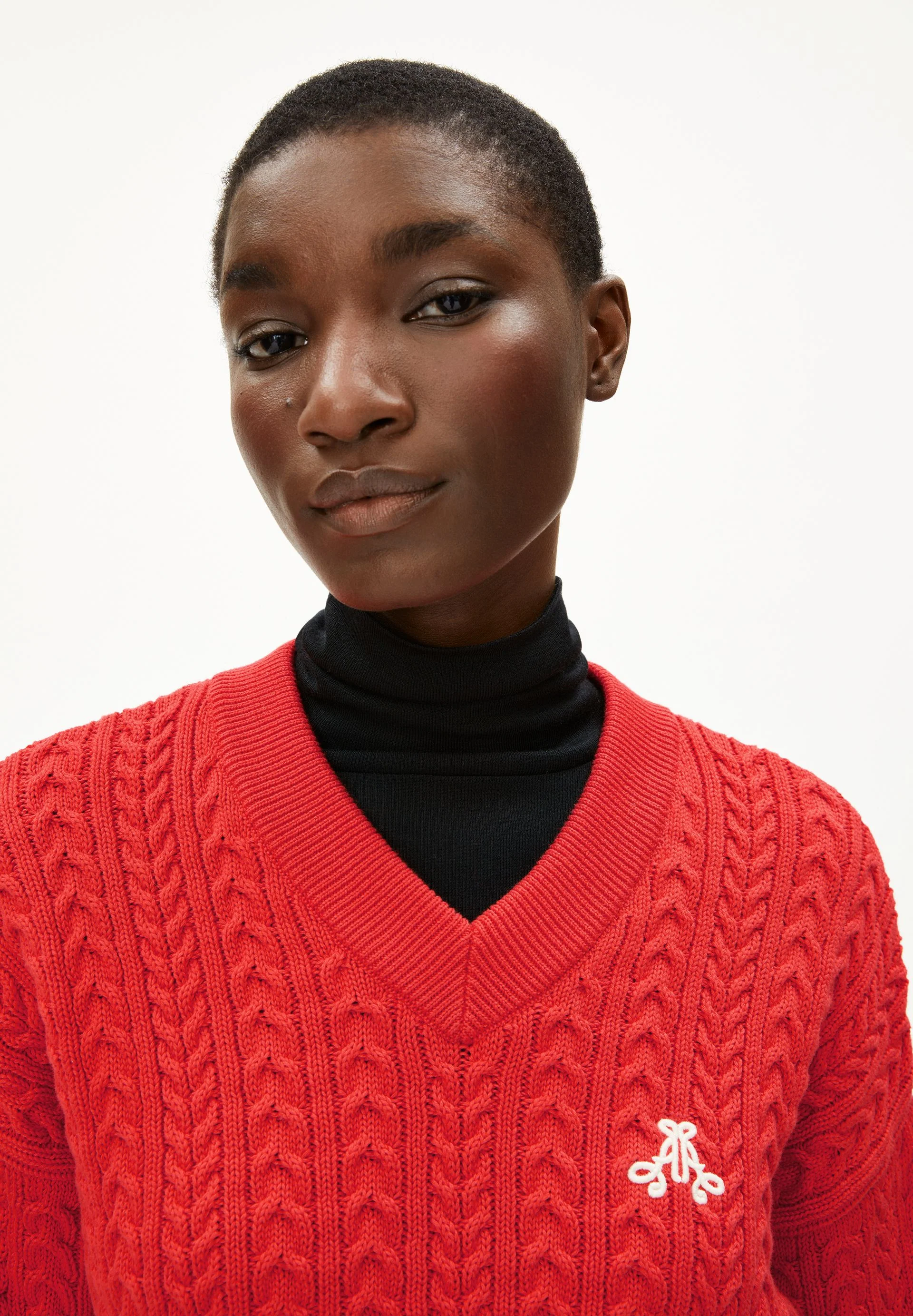 CAARLAS CABLE STRICKPULLOVER | candy apple-oatmilk - Image 3
