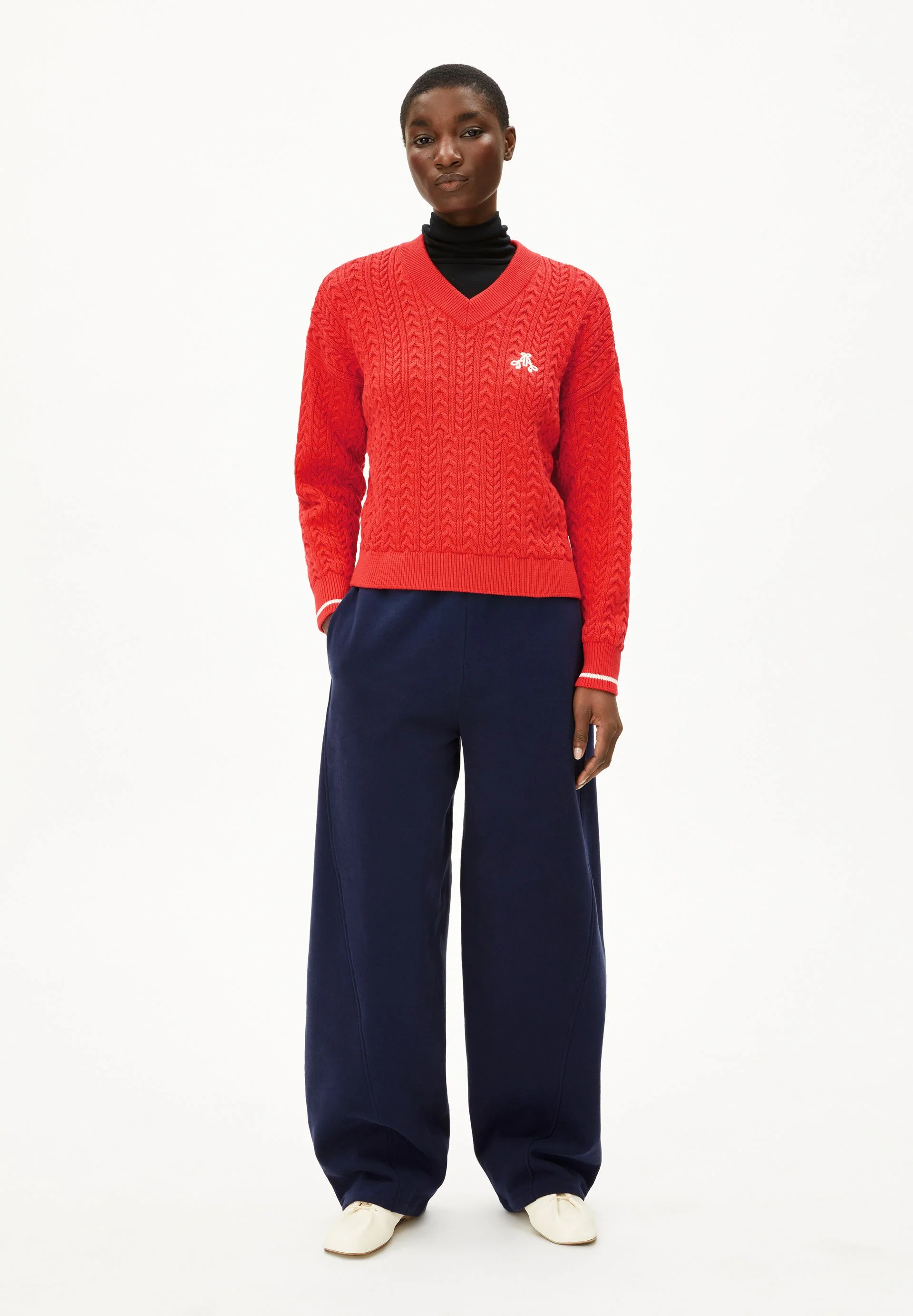 CAARLAS CABLE STRICKPULLOVER | candy apple-oatmilk - Image 5