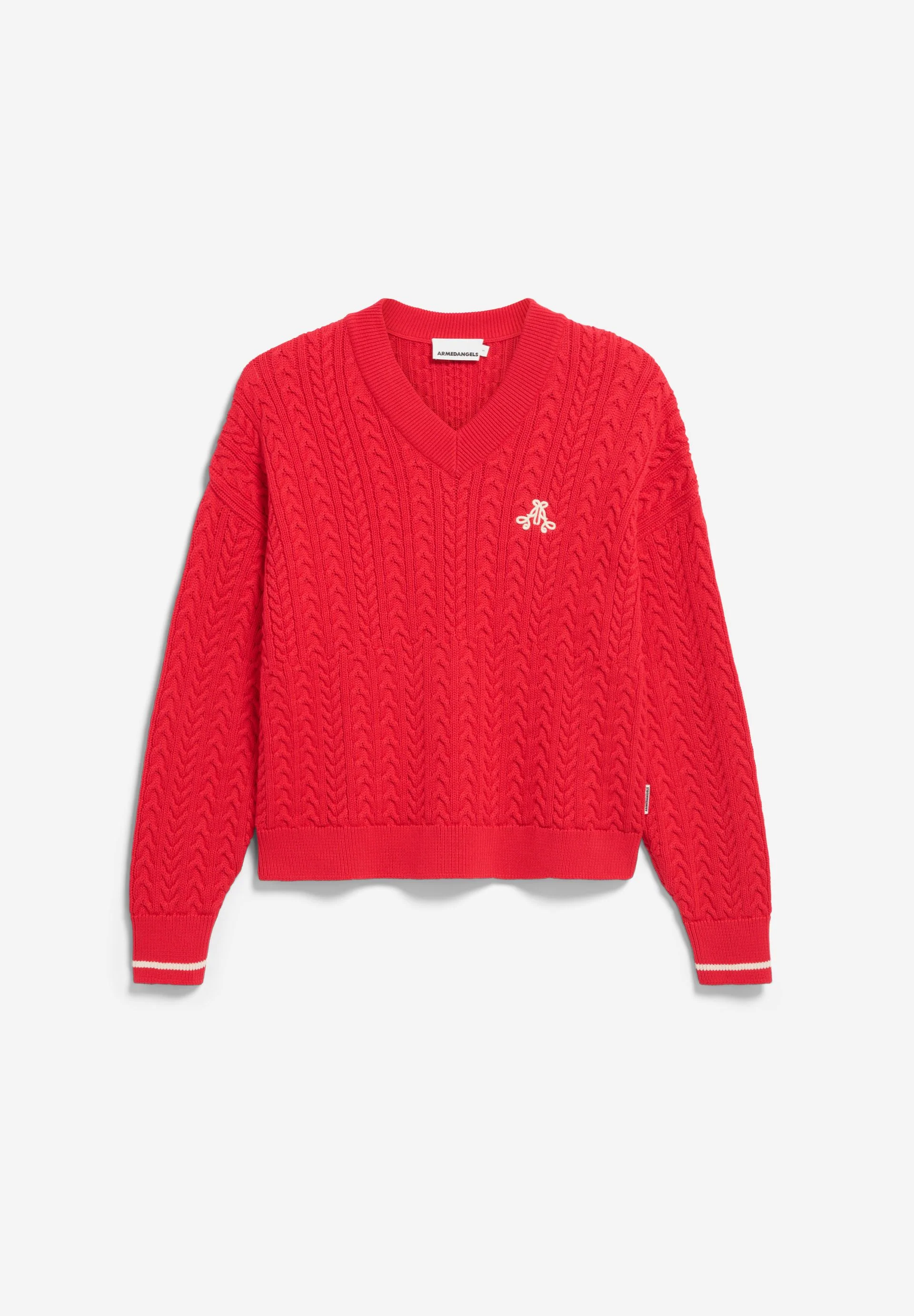 CAARLAS CABLE STRICKPULLOVER | candy apple-oatmilk - Image 6
