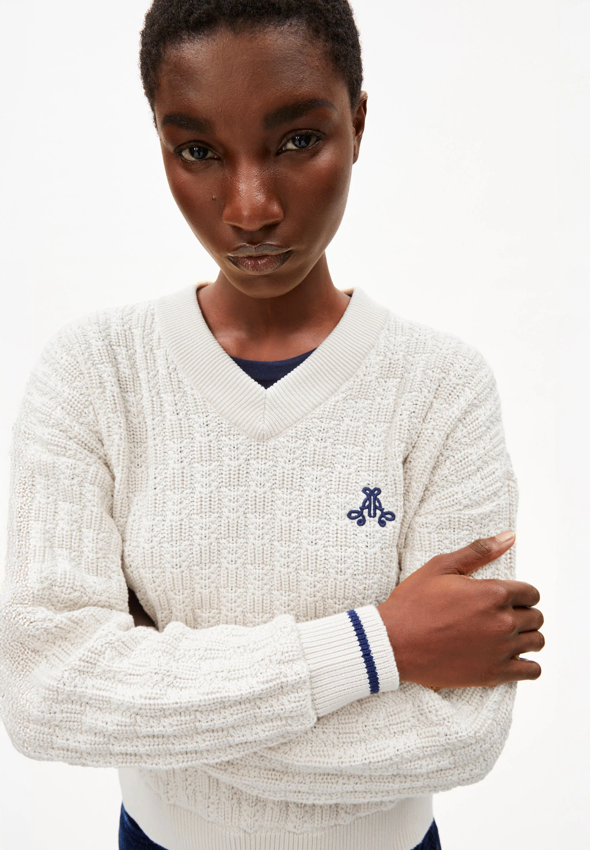 CAARLAS STRUCTURE STRICKPULLOVER | oatmilk - Image 3