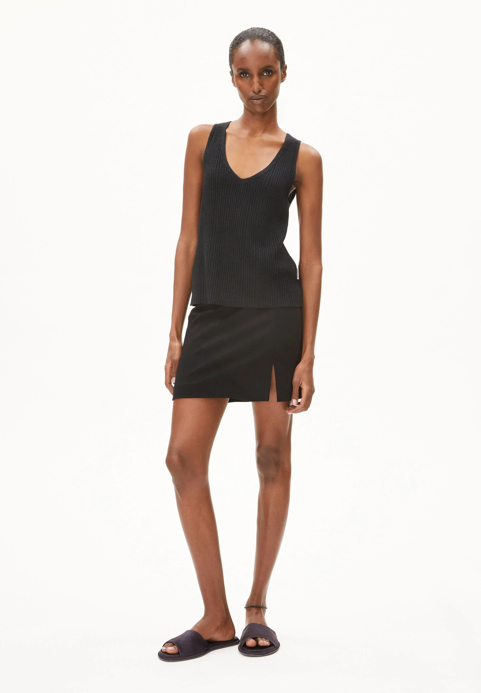 LEINEN-MIX STRICKTOP | black - Image 5