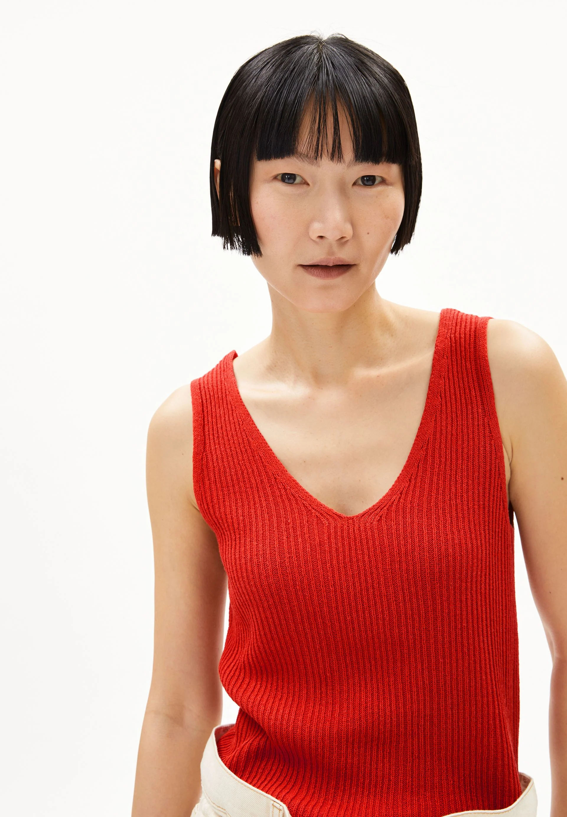 LEINEN-MIX STRICKTOP | coral blush - Image 3