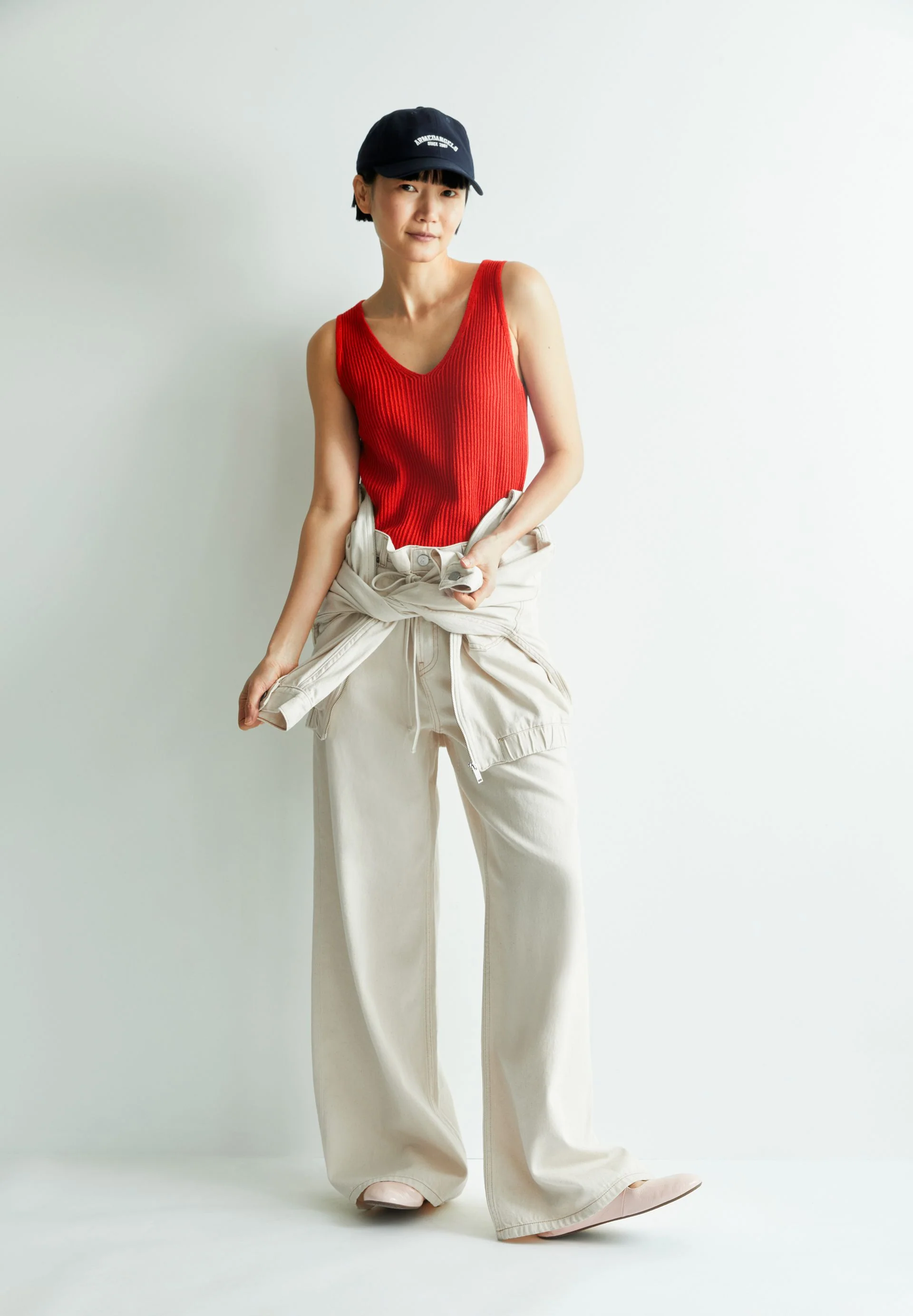LEINEN-MIX STRICKTOP | coral blush - Image 4
