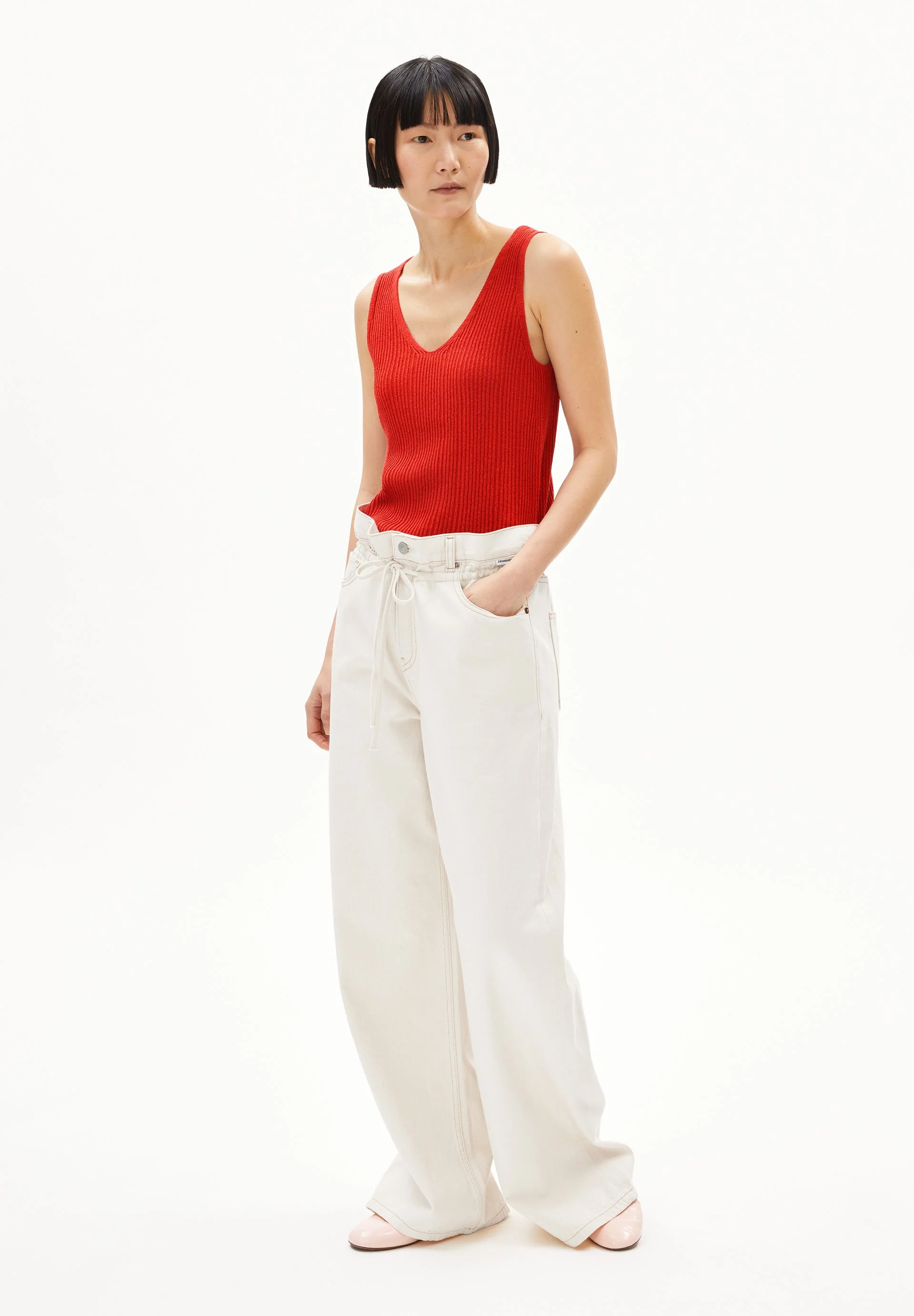 LEINEN-MIX STRICKTOP | coral blush - Image 5