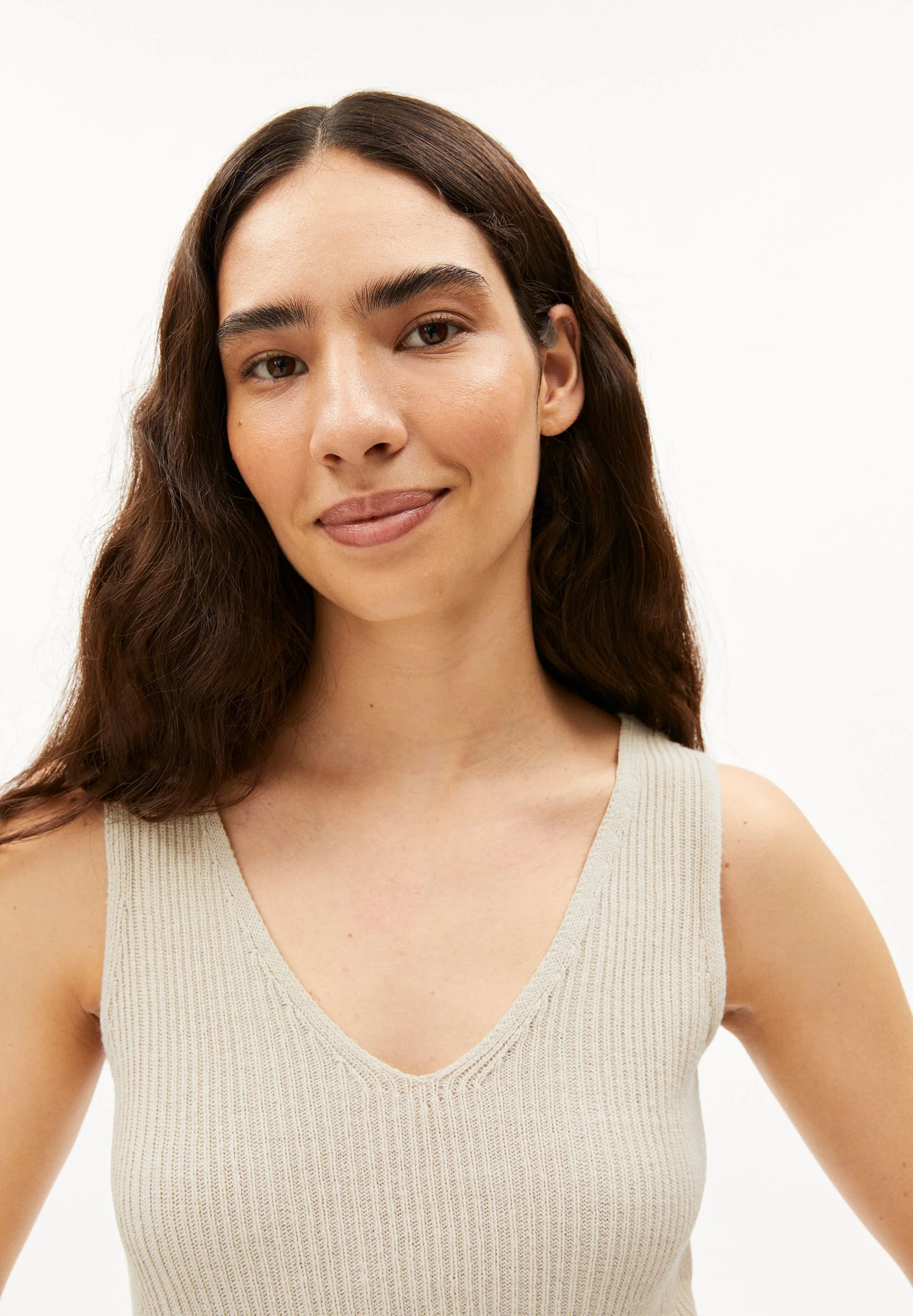 LEINEN-MIX STRICKTOP | raw white - Image 3