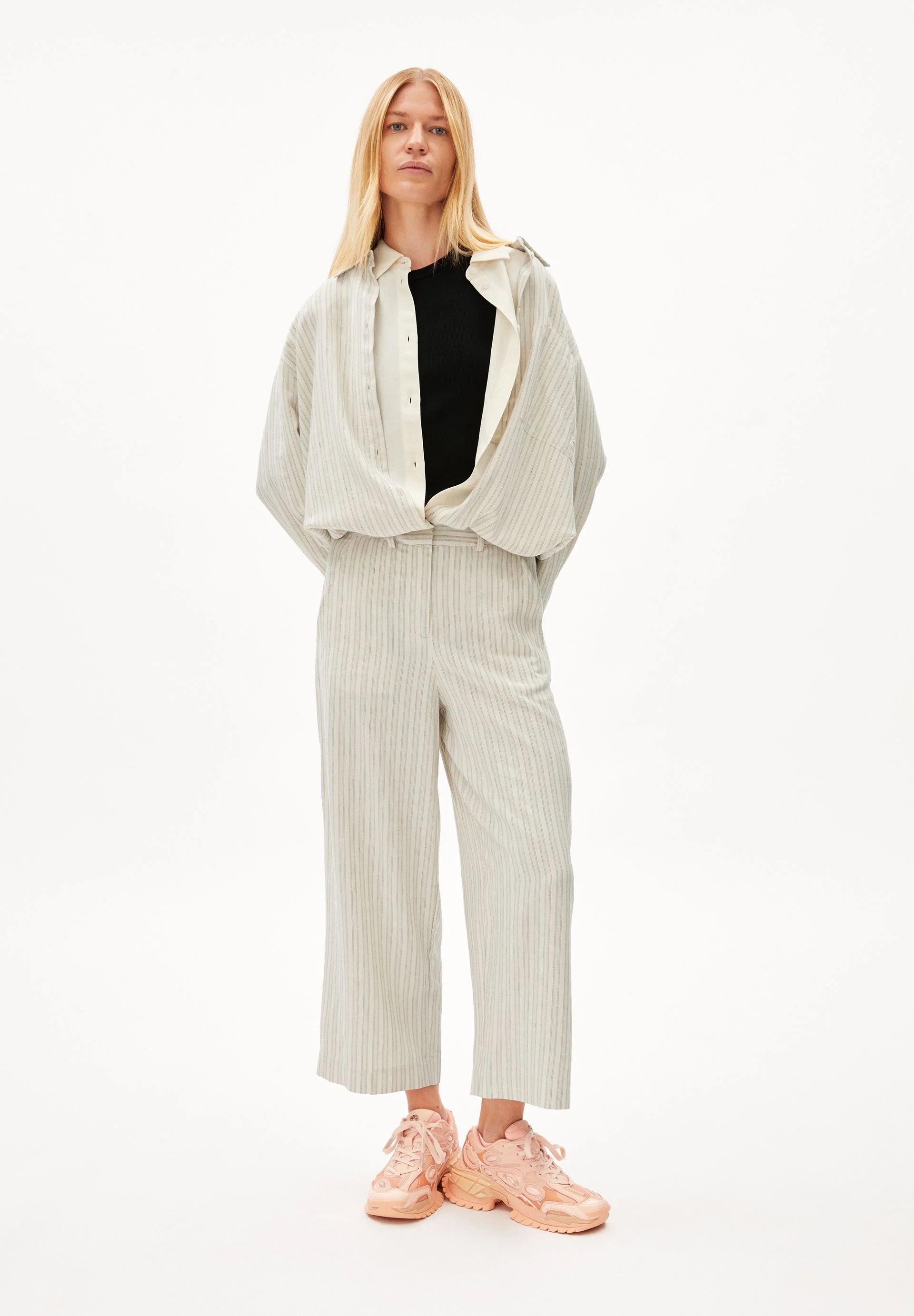 CAARUNUS LINO STRIPES | oatmilk-light matcha - Image 5