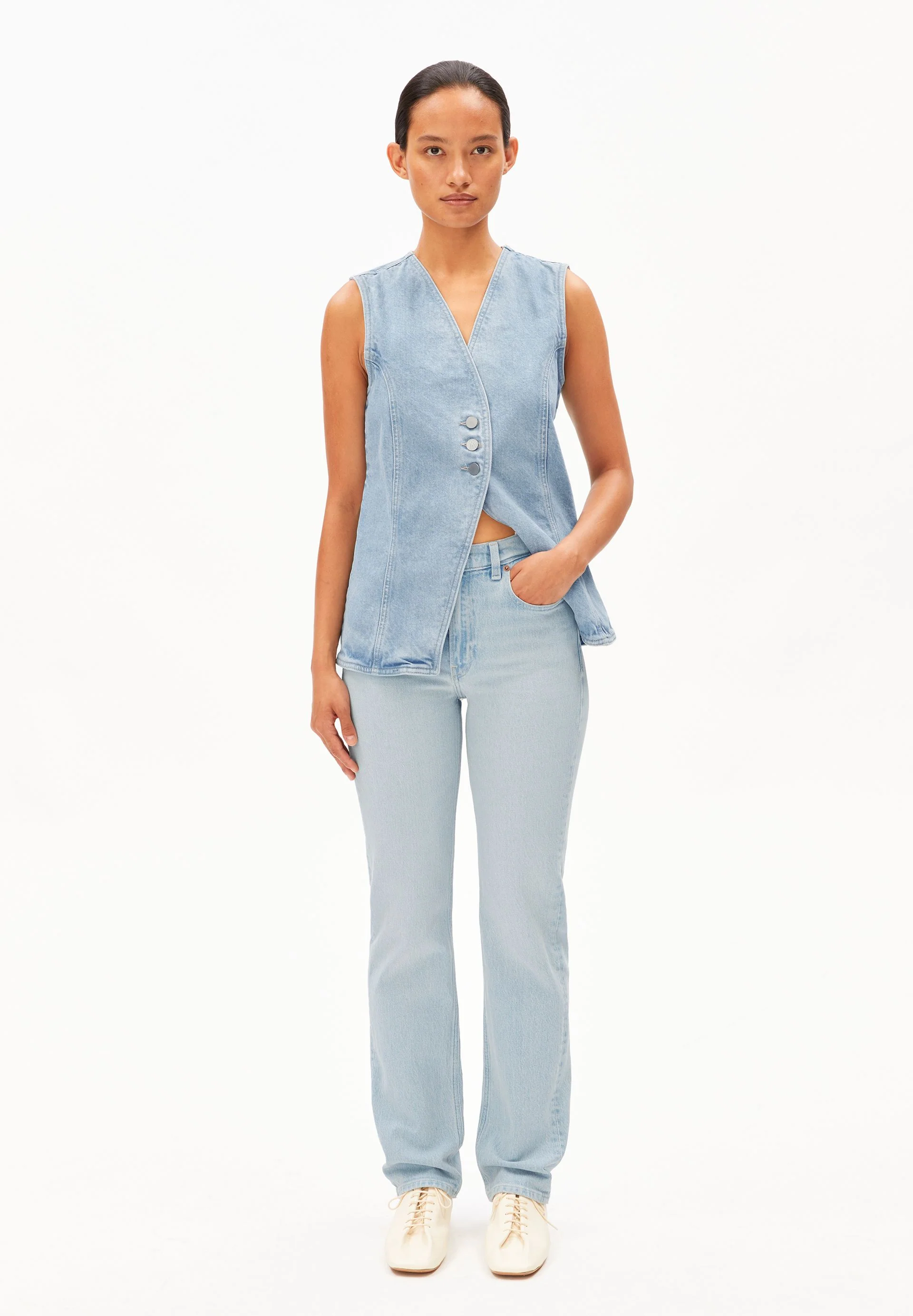 CARENAA MID STRAIGHT JEANS | glacier - Image 5