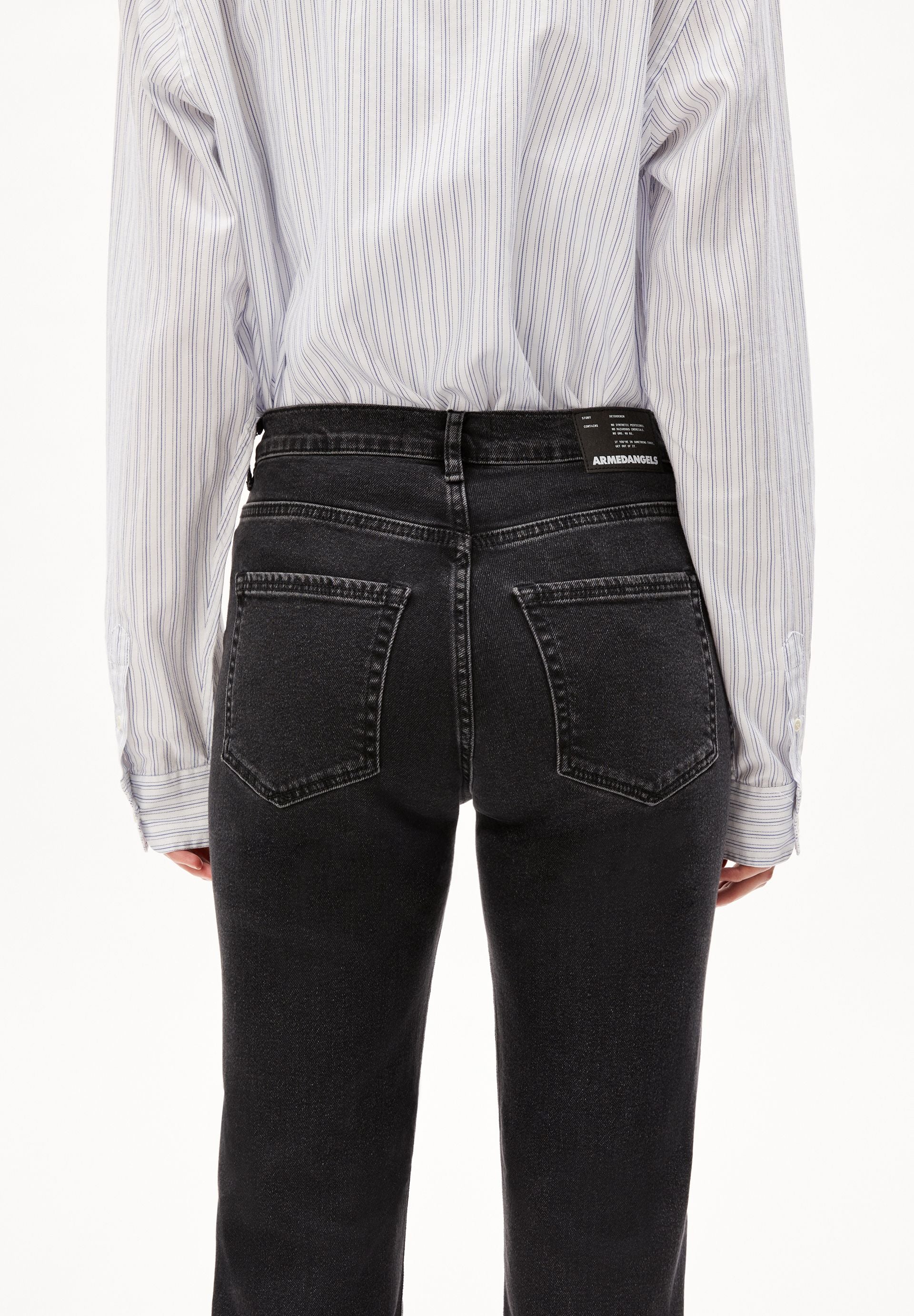 CARENAA MID STRAIGHT JEANS | true ebony black - Image 3