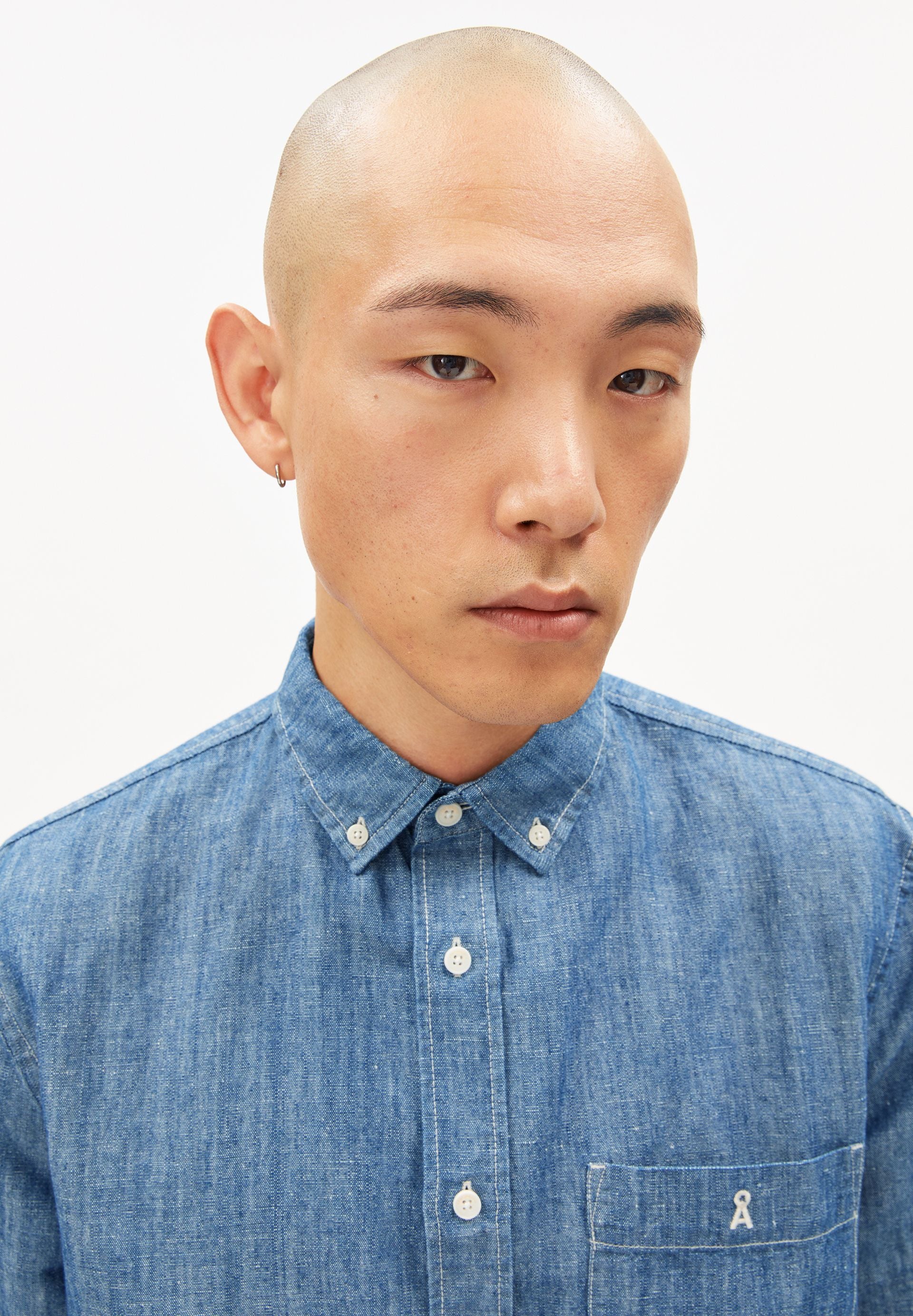 CHAMBRAY-LEINEN LANGARMHEMD | esla - Image 3