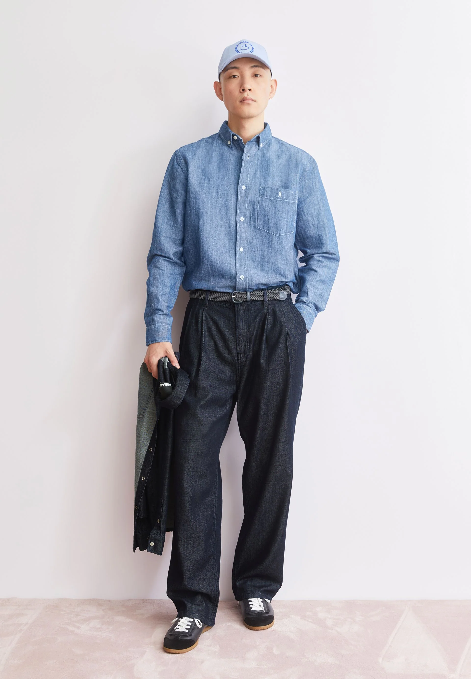 CHAMBRAY-LEINEN LANGARMHEMD | esla - Image 4