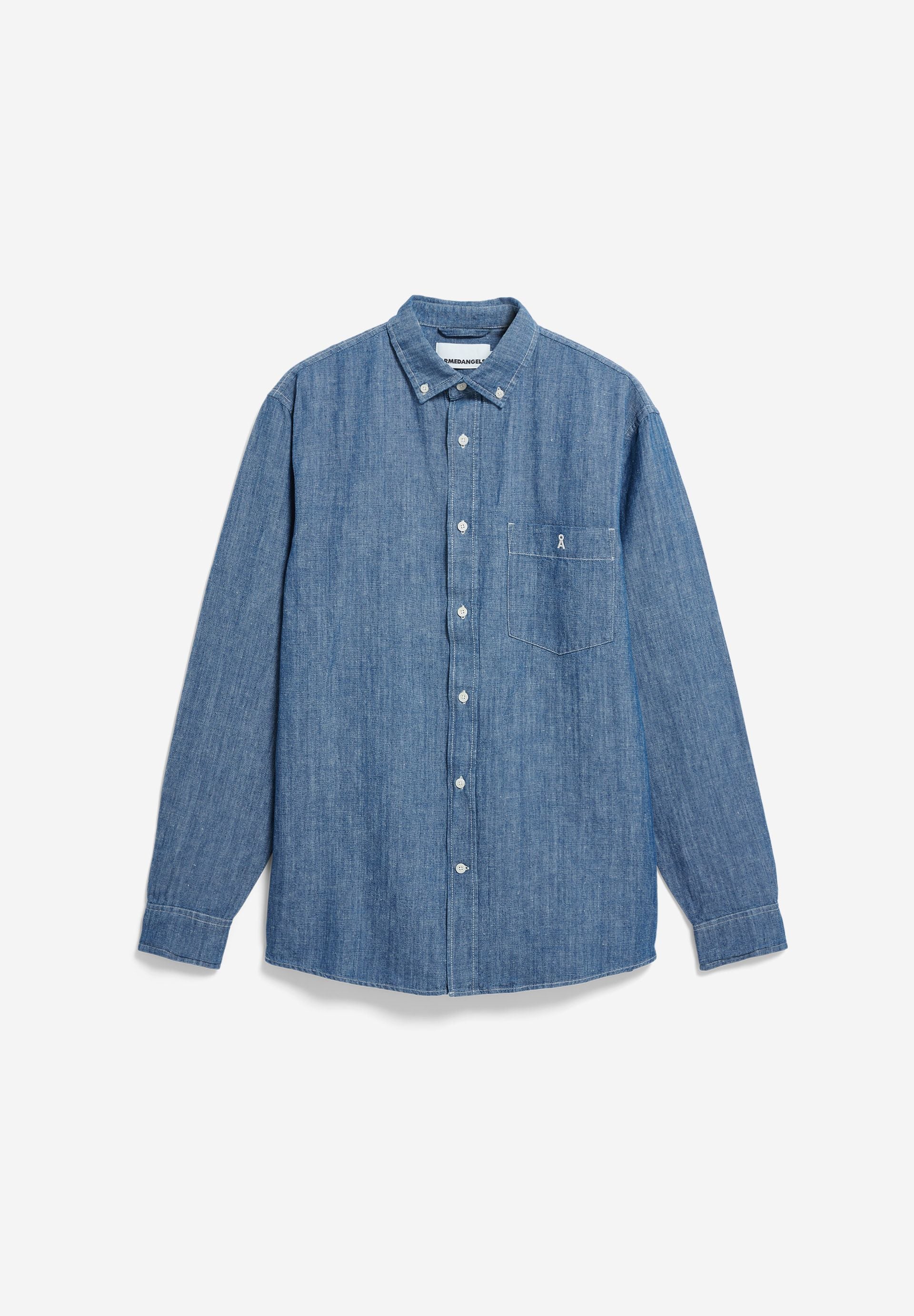 CHAMBRAY-LEINEN LANGARMHEMD | esla - Image 6