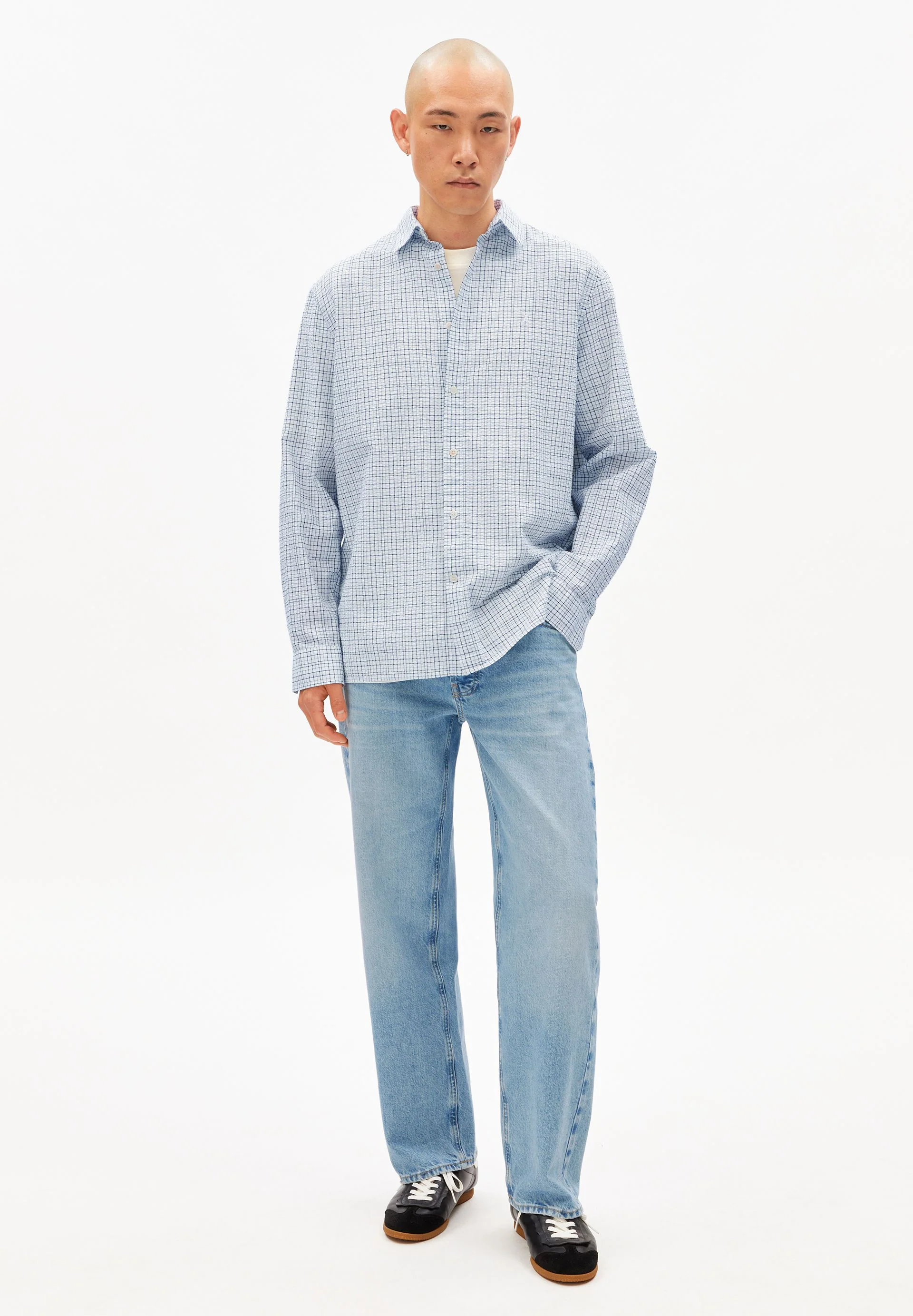 KARIERTES LANGARMHEMD | tinted navy - Image 5