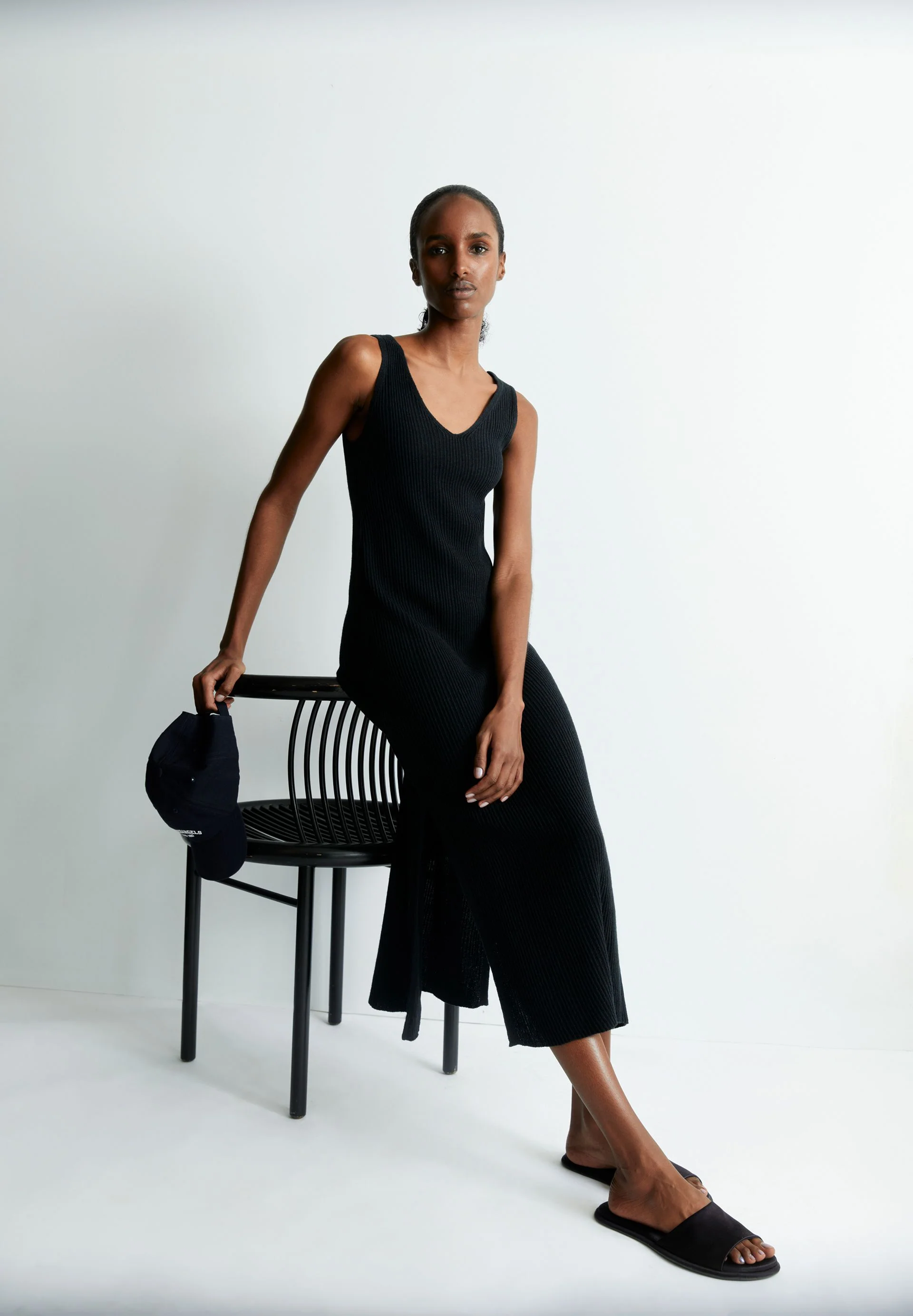 LEINEN-MIX STRICKKLEID | black - Image 4