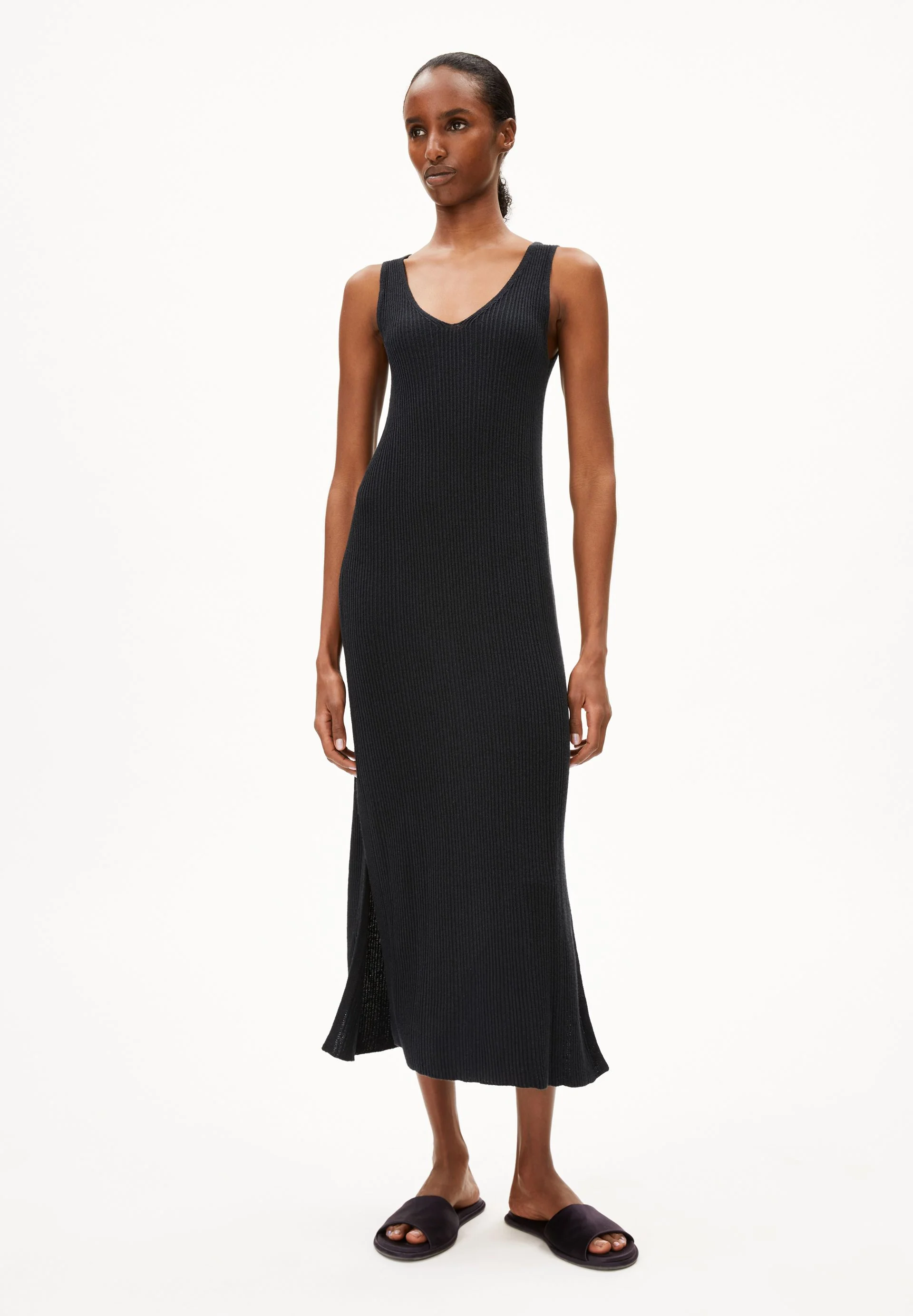 LEINEN-MIX STRICKKLEID | black - Image 5