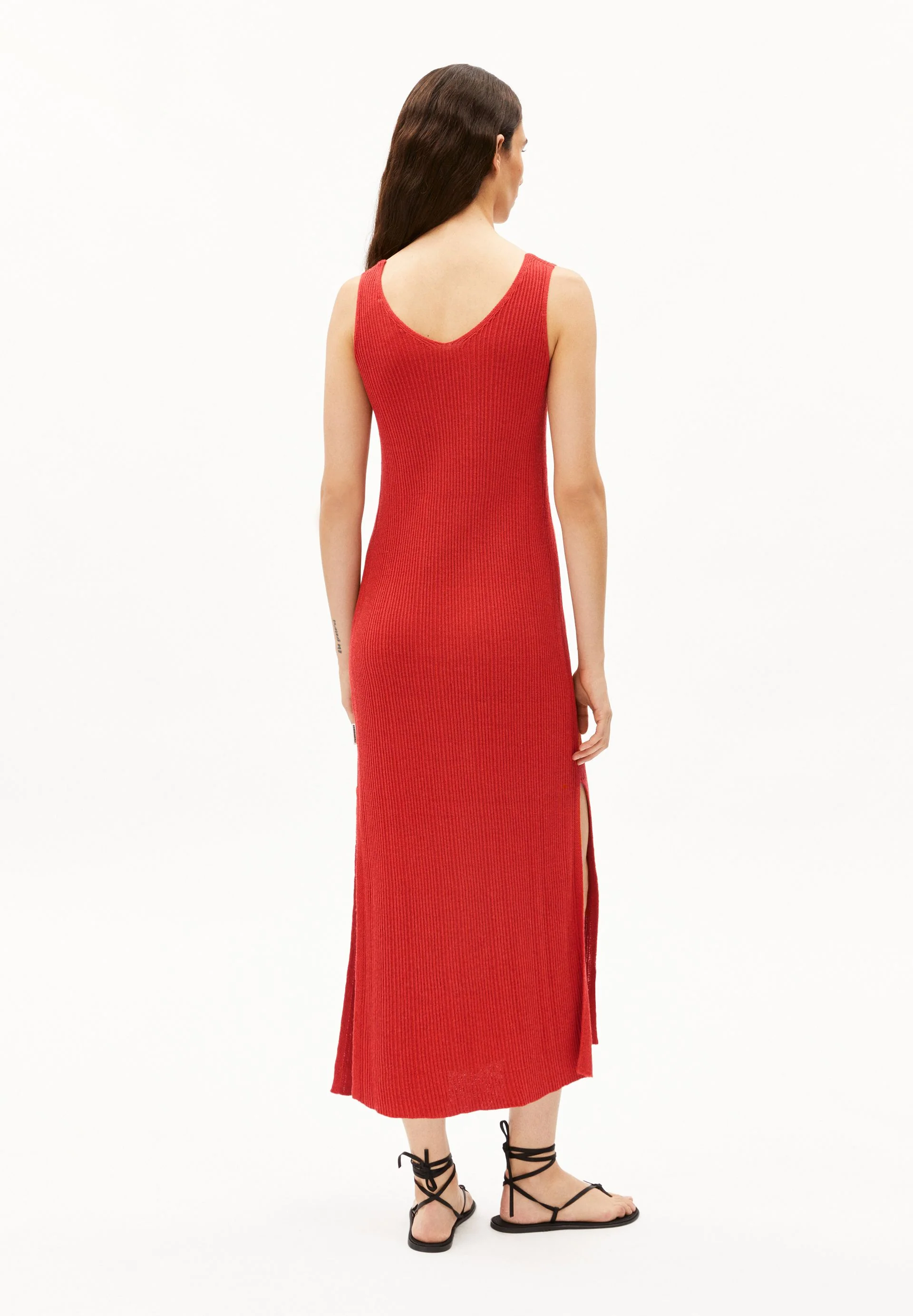 LEINEN-MIX STRICKKLEID | coral blush - Image 2