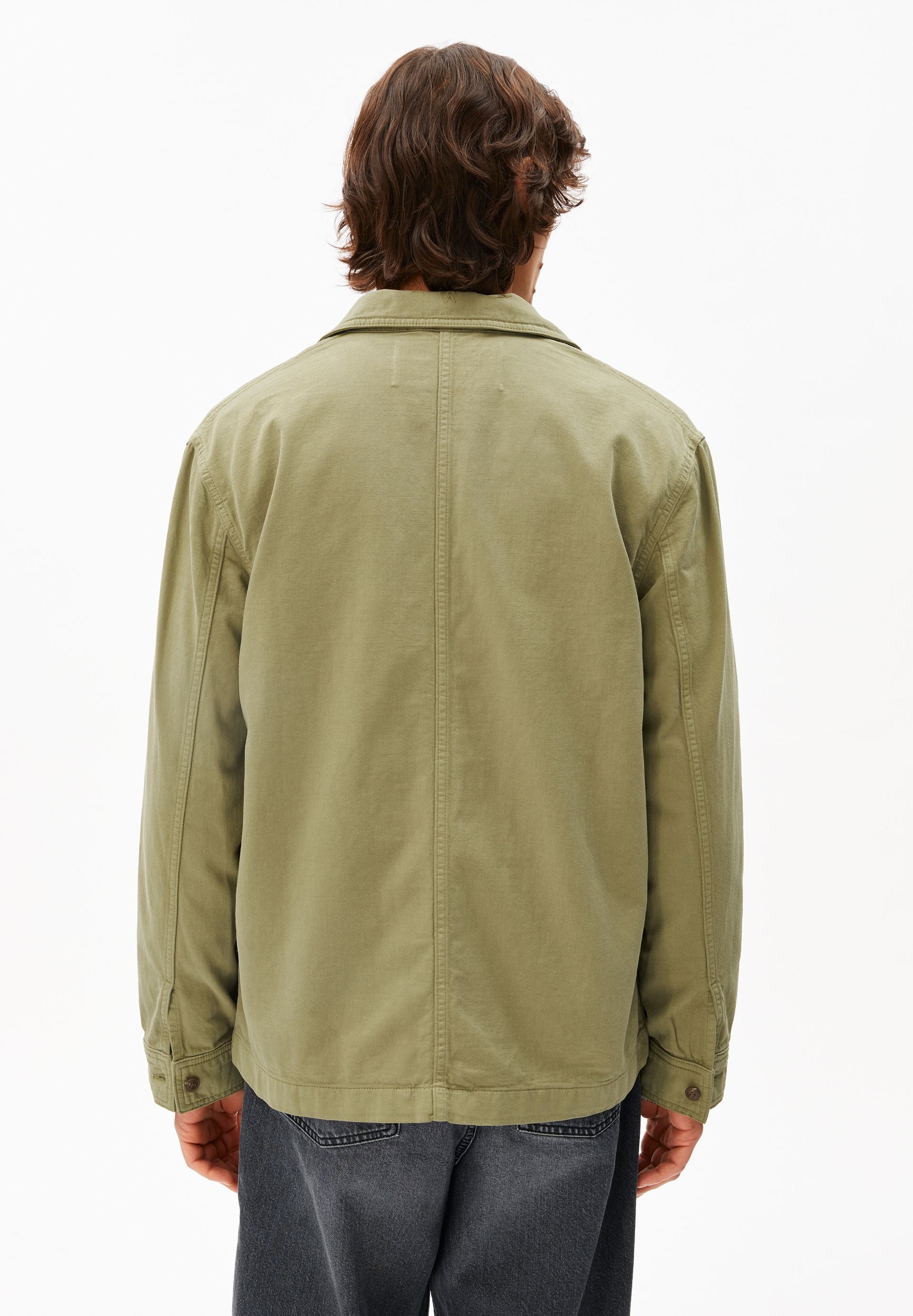 BAUMWOLL-LEINEN-JACKE | fatigue green - Image 2
