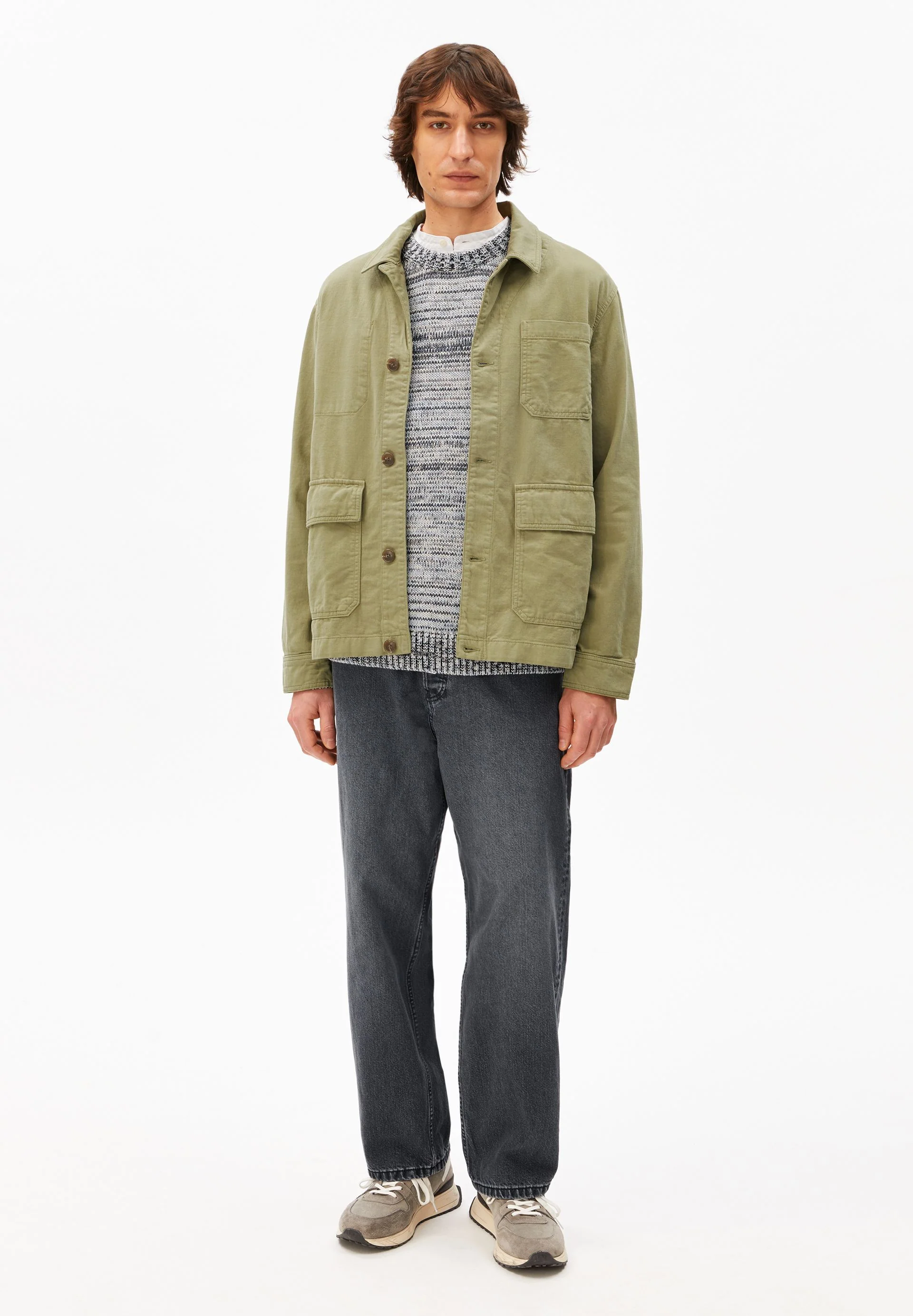 BAUMWOLL-LEINEN-JACKE | fatigue green - Image 5