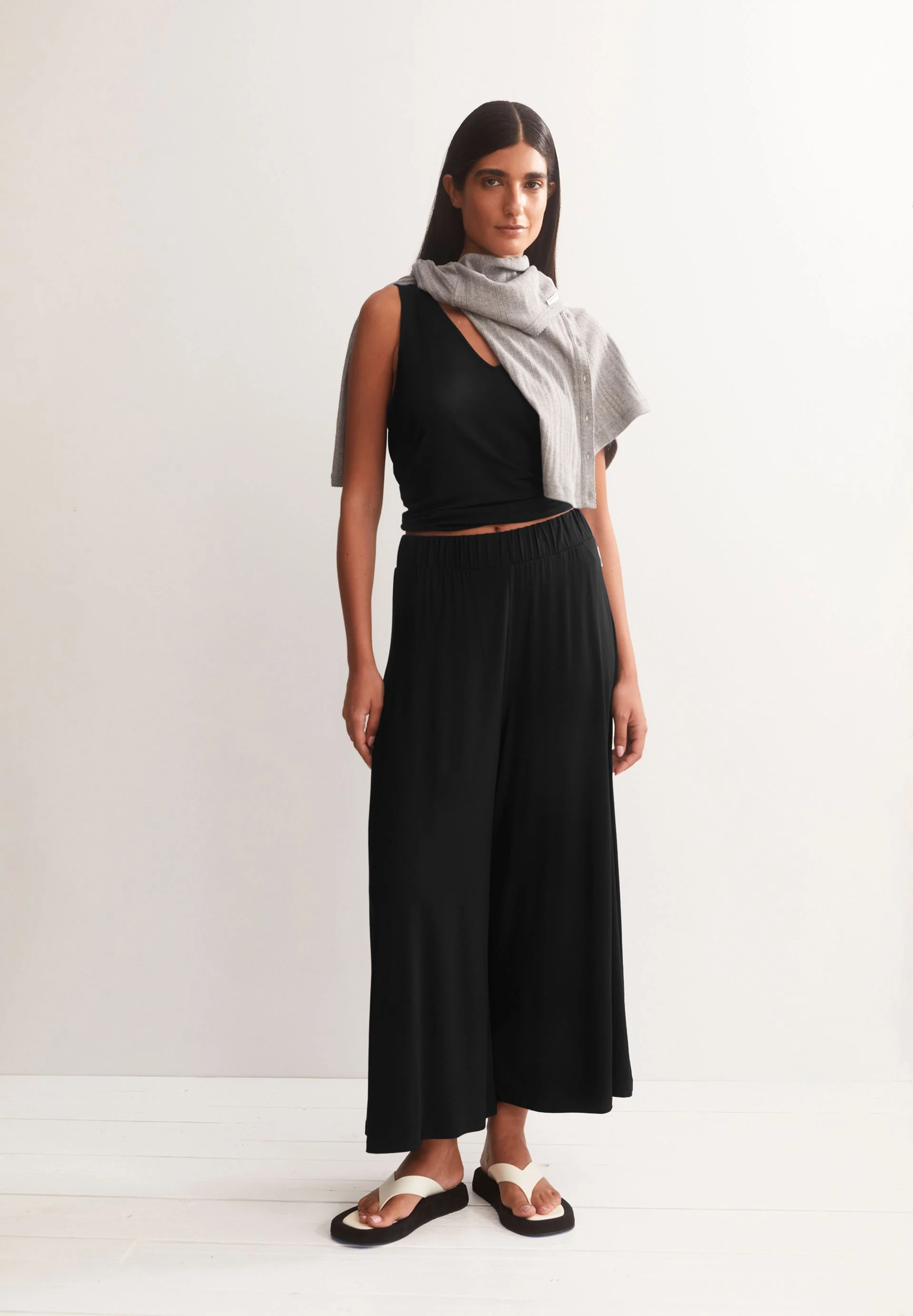 CROPPED JERSEY-HOSE | black - Image 4