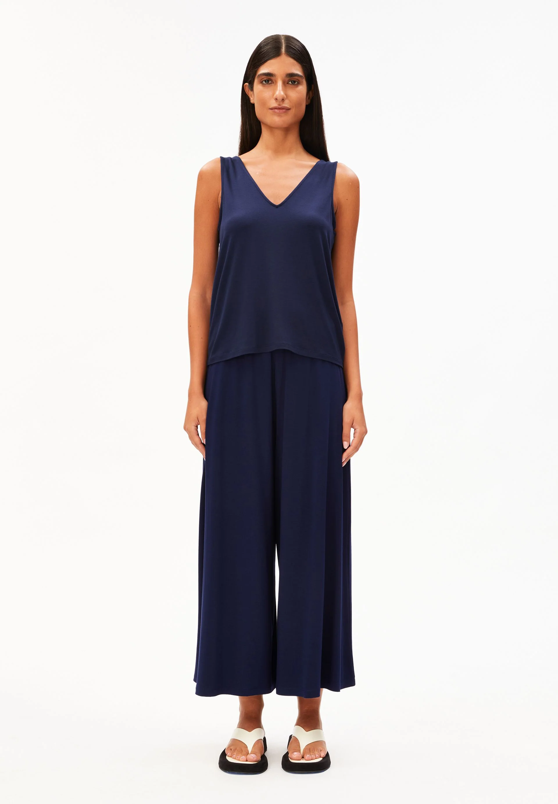 CROPPED JERSEY-HOSE | tinted navy - Image 5