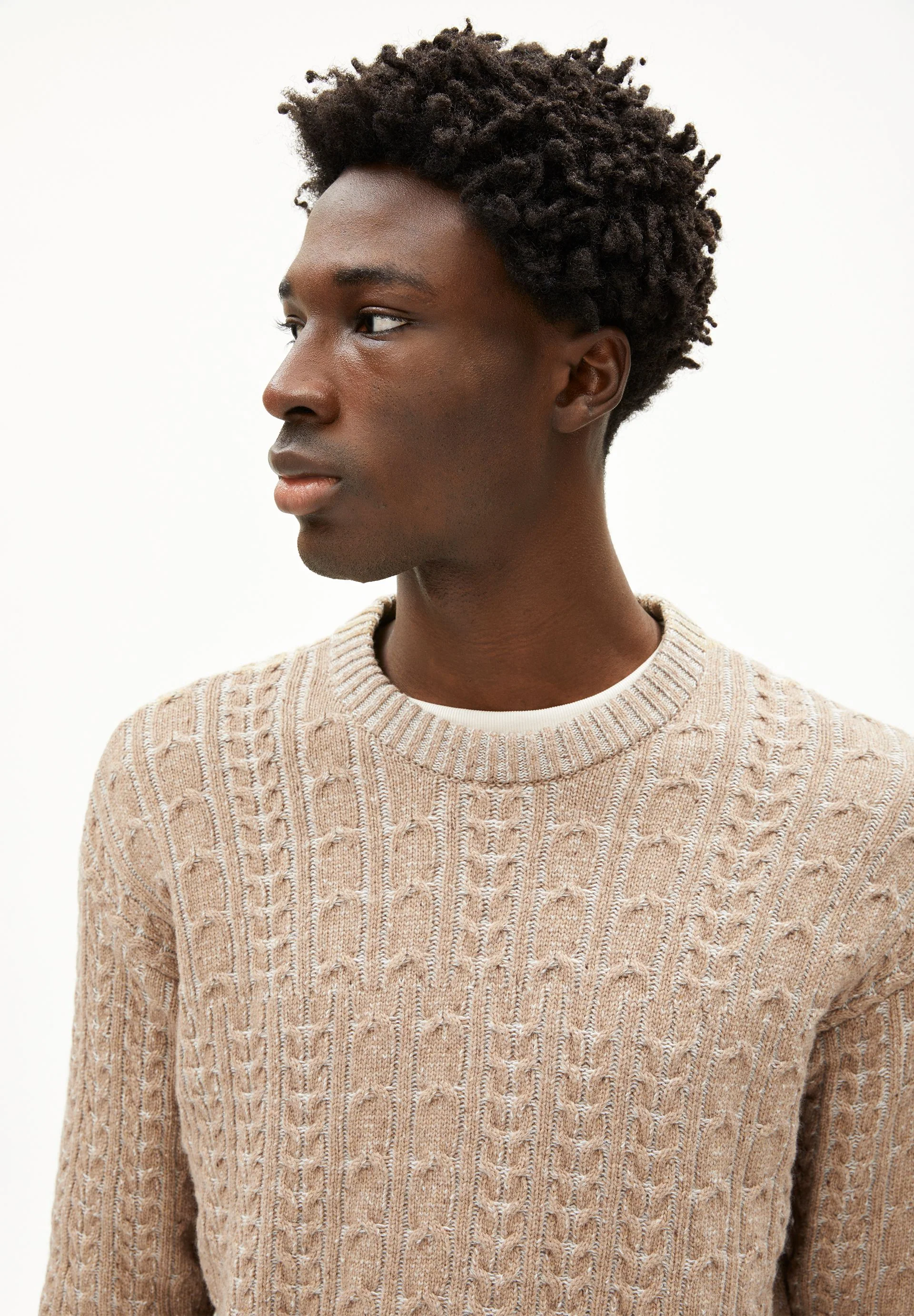 DAAKO STRICKPULLOVER | silver melange tweed-true camel - Image 3