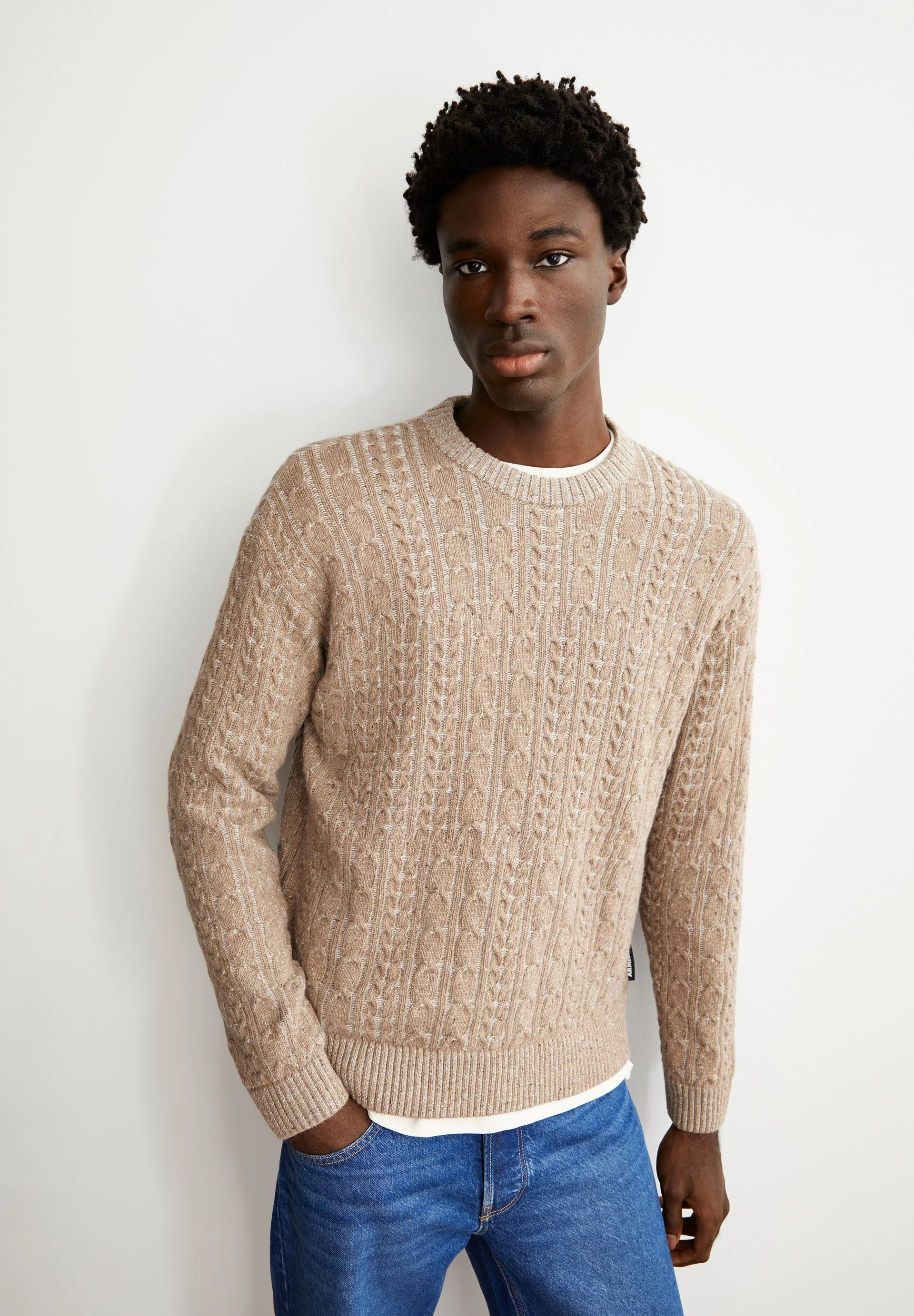 DAAKO STRICKPULLOVER | silver melange tweed-true camel - Image 4