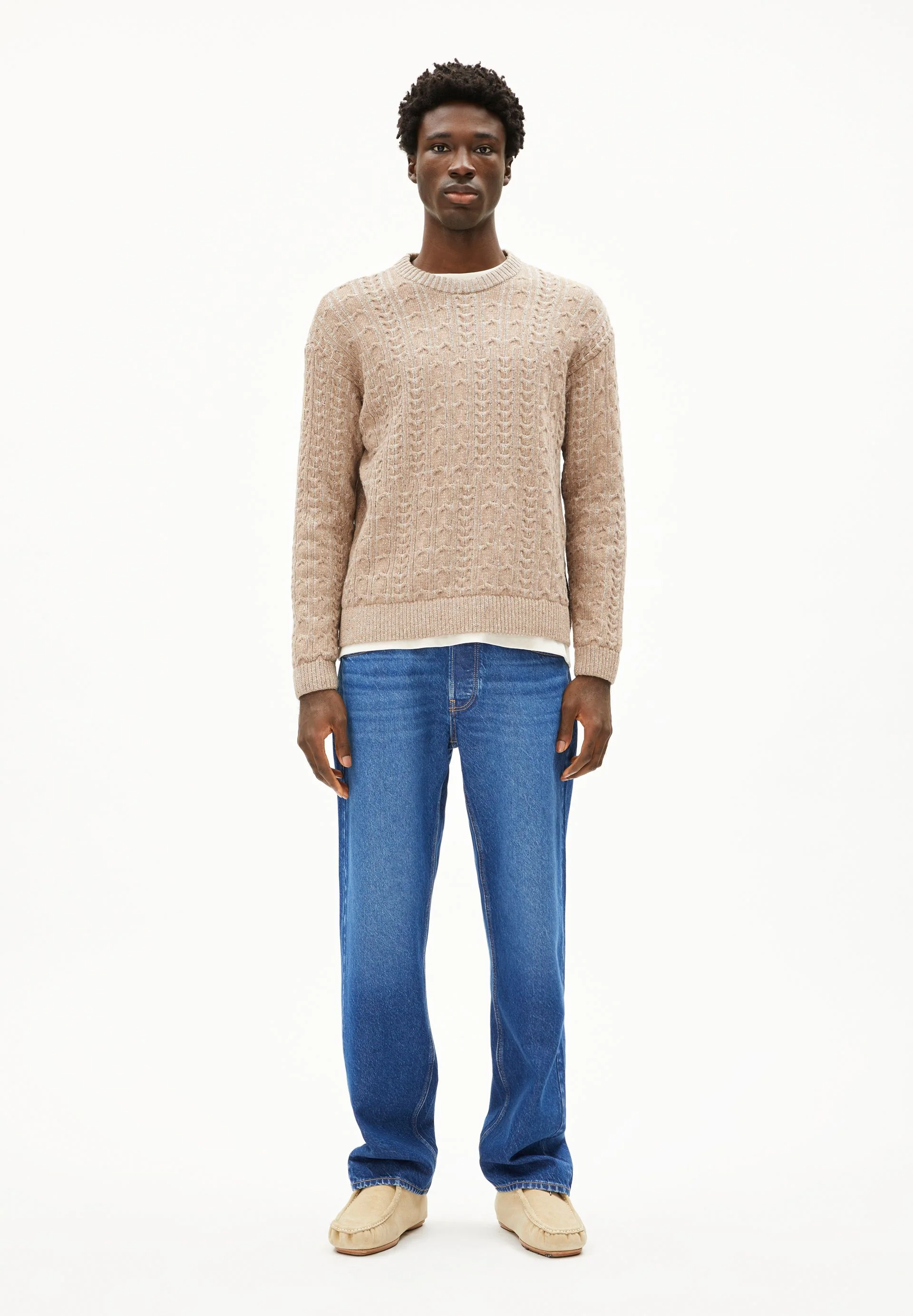 DAAKO STRICKPULLOVER | silver melange tweed-true camel - Image 5
