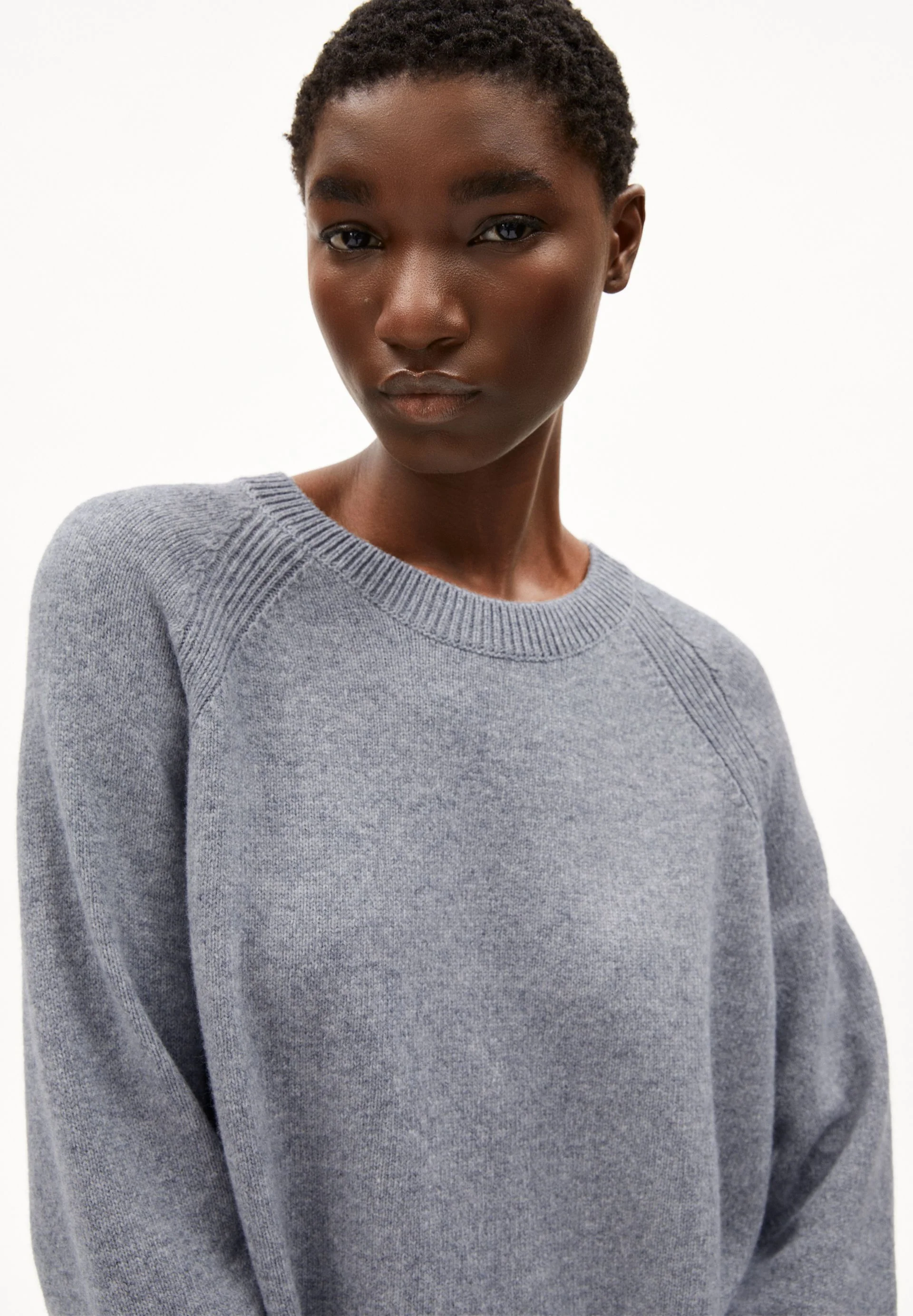 DILIRIAA REGLANA STRICKPULLOVER | light grey melange - Image 3