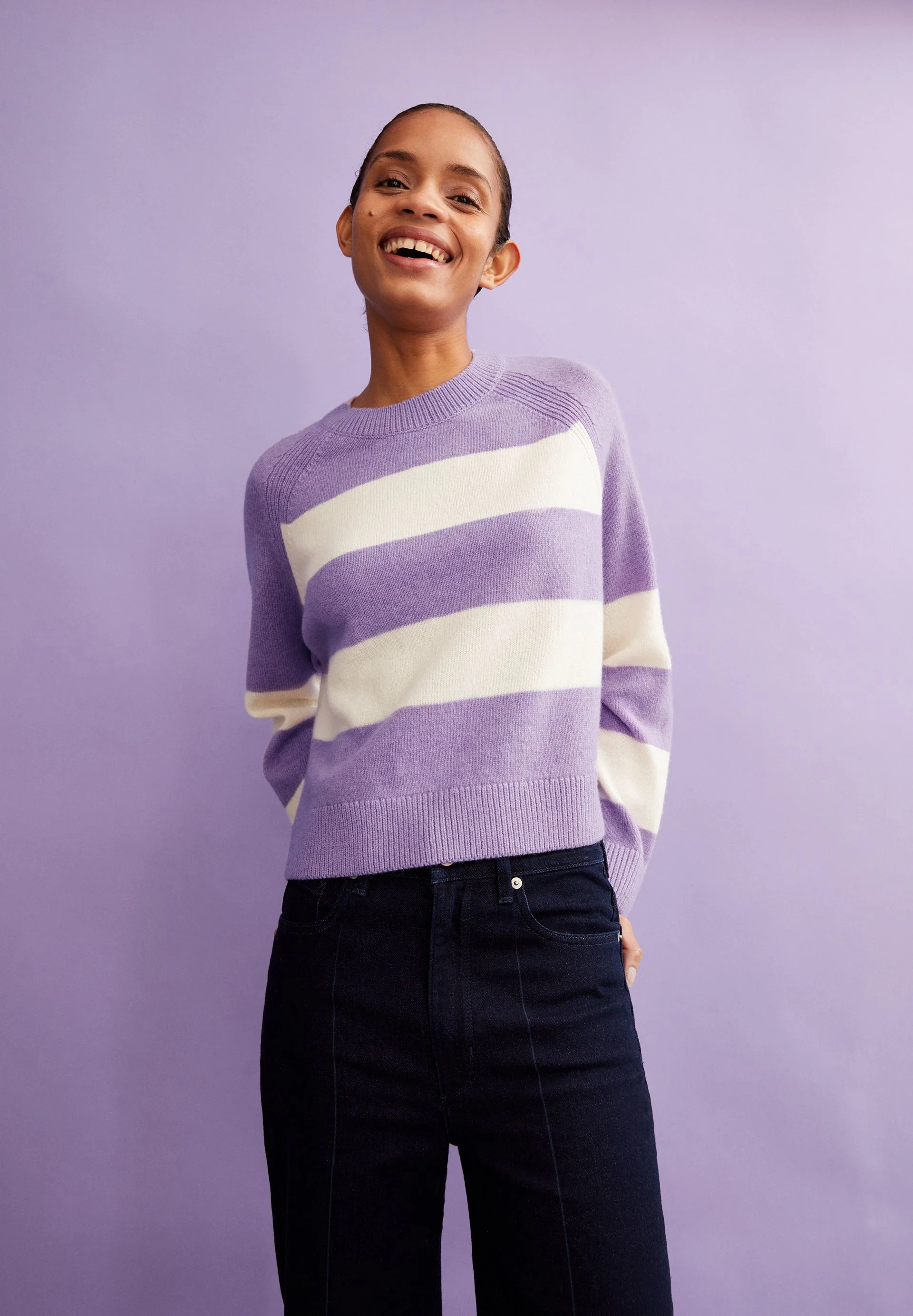 DILIRIAA STRIPES | smart lilac melange-oatmilk - Image 4