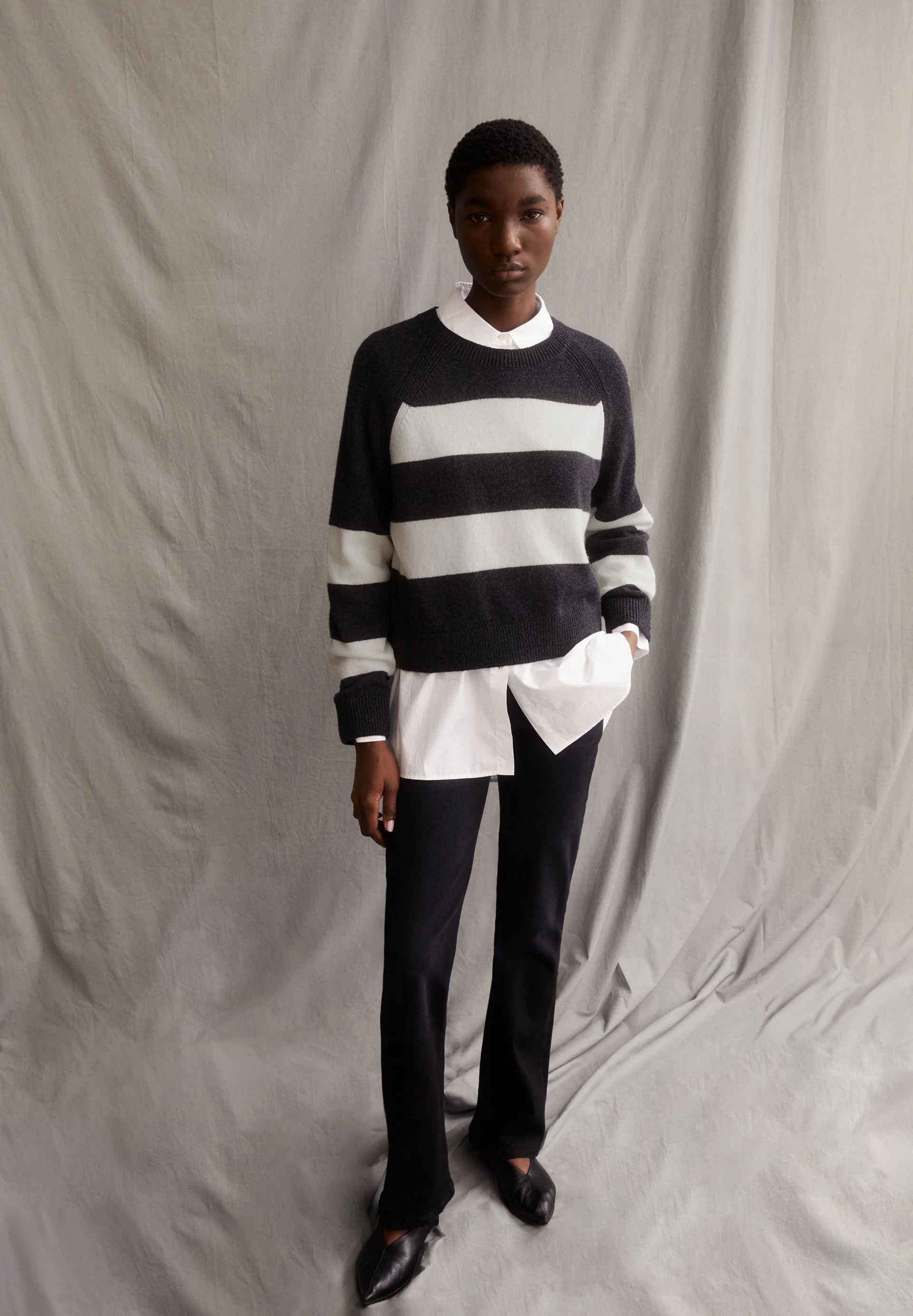 DILIRIAA STRIPES | steel melange-oatmilk - Image 4