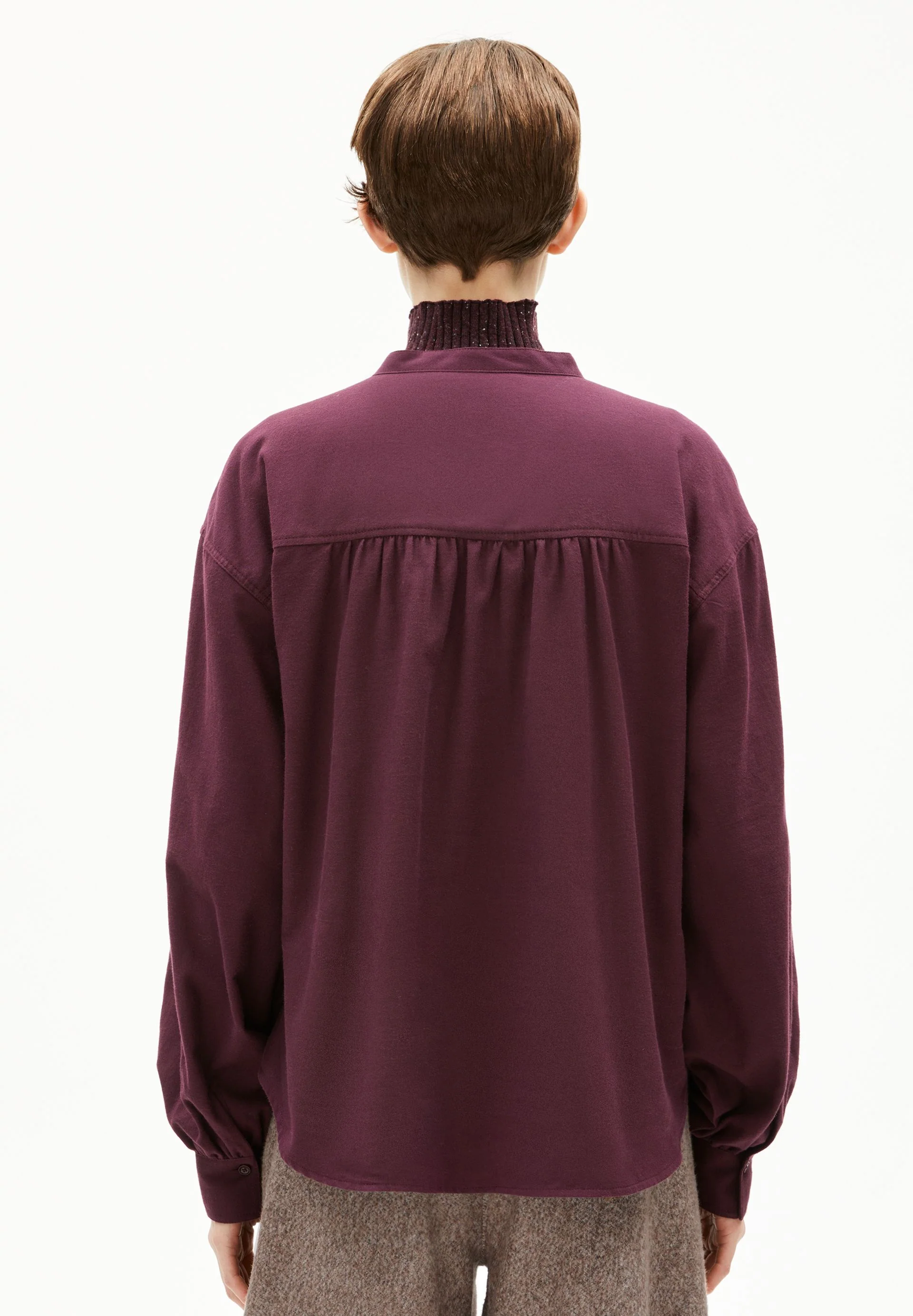 EFINARAA BRUSHED BLUSE | dark cranberry - Image 2