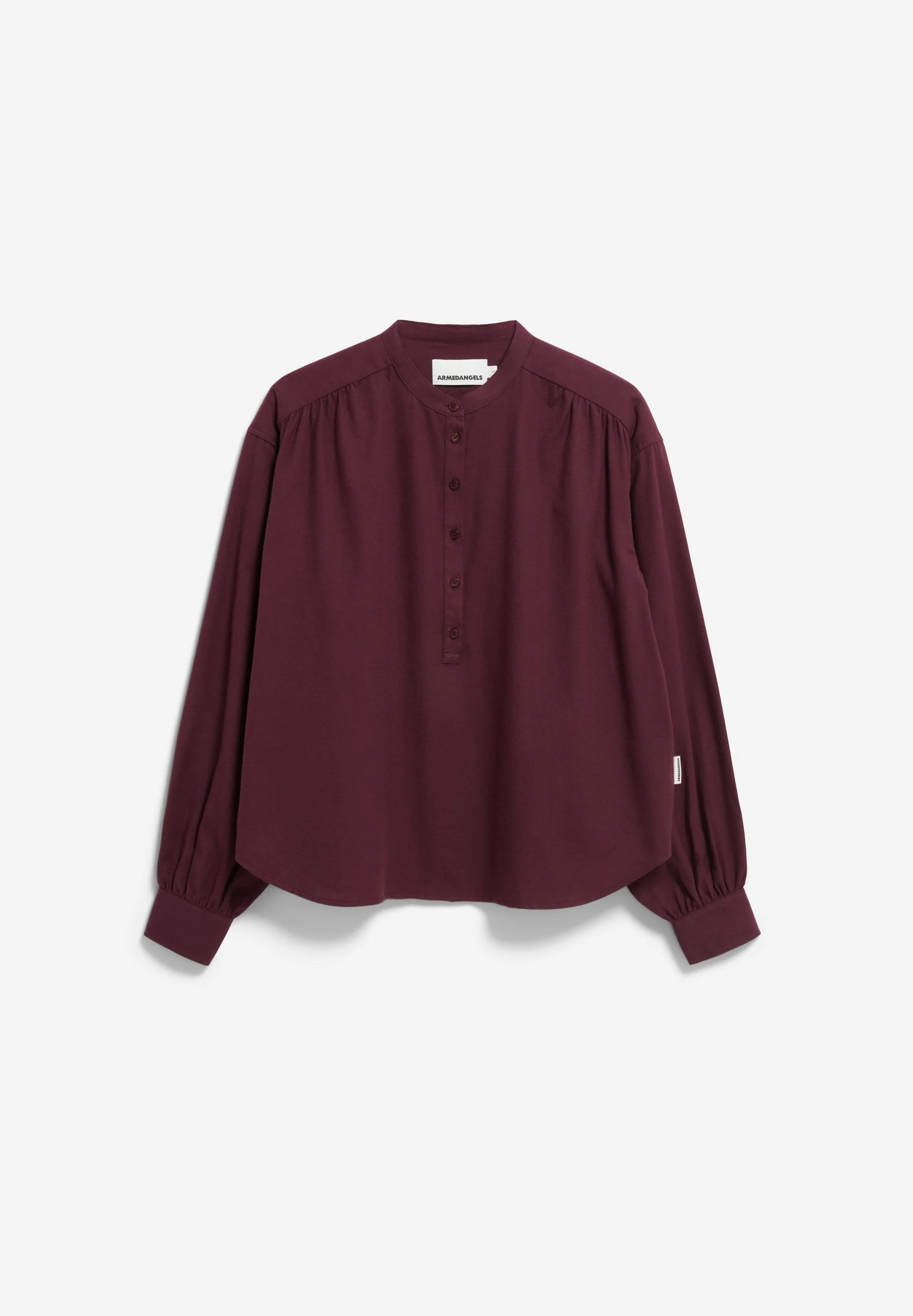 EFINARAA BRUSHED BLUSE | dark cranberry - Image 6