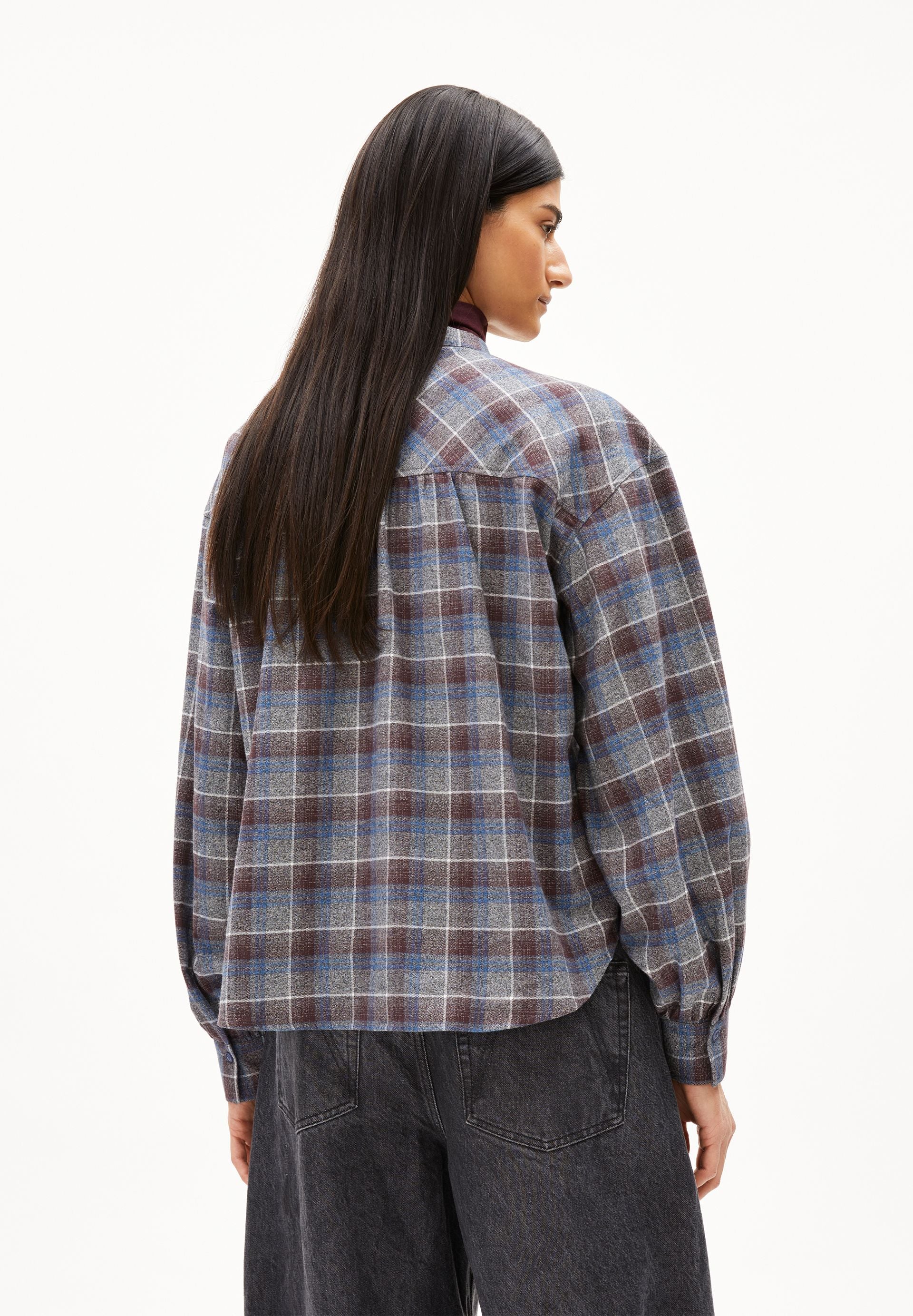 EFINARAA KARIERTE BLUSE | dark cranberry-nightshadow - Image 2