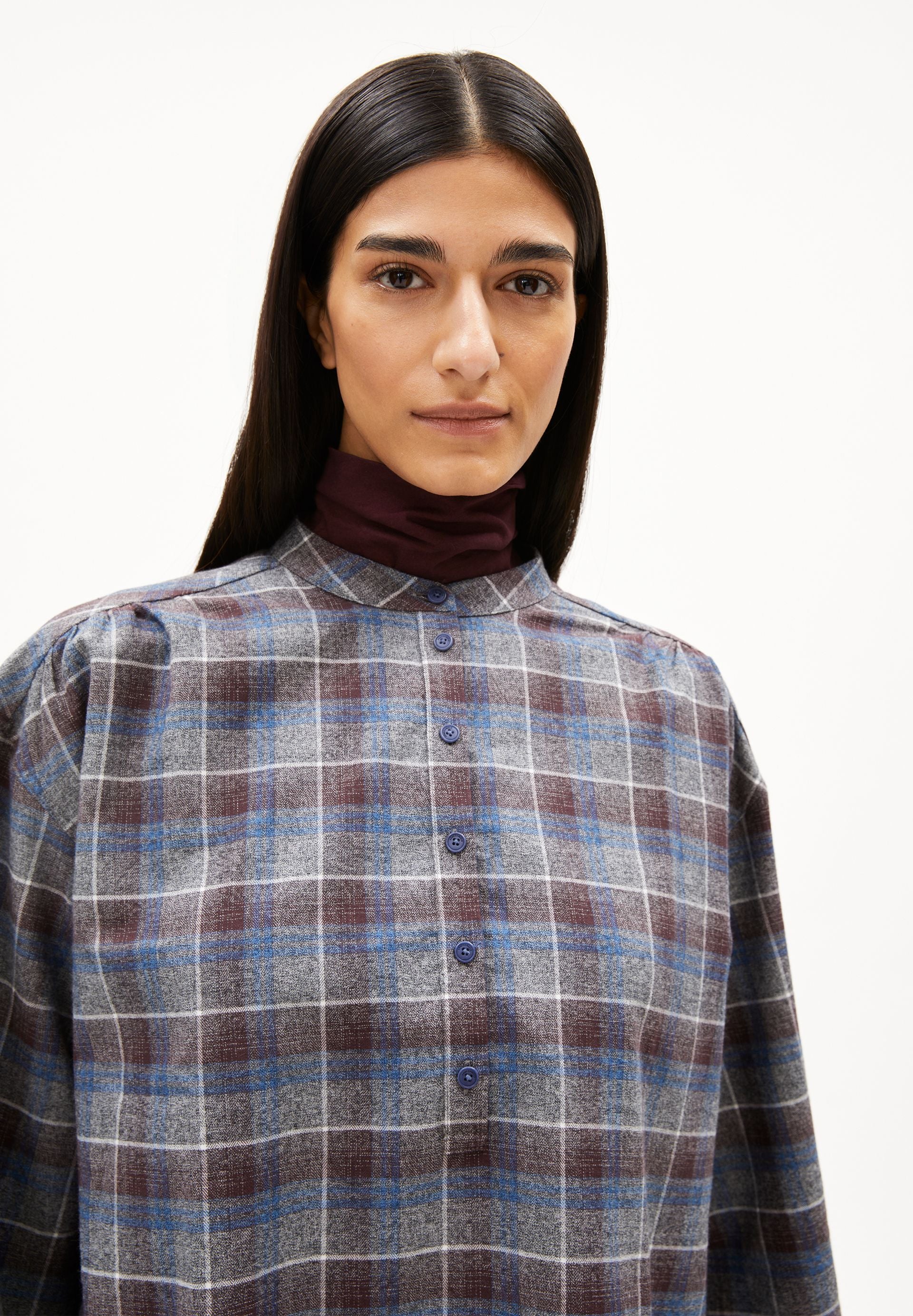 EFINARAA KARIERTE BLUSE | dark cranberry-nightshadow - Image 3
