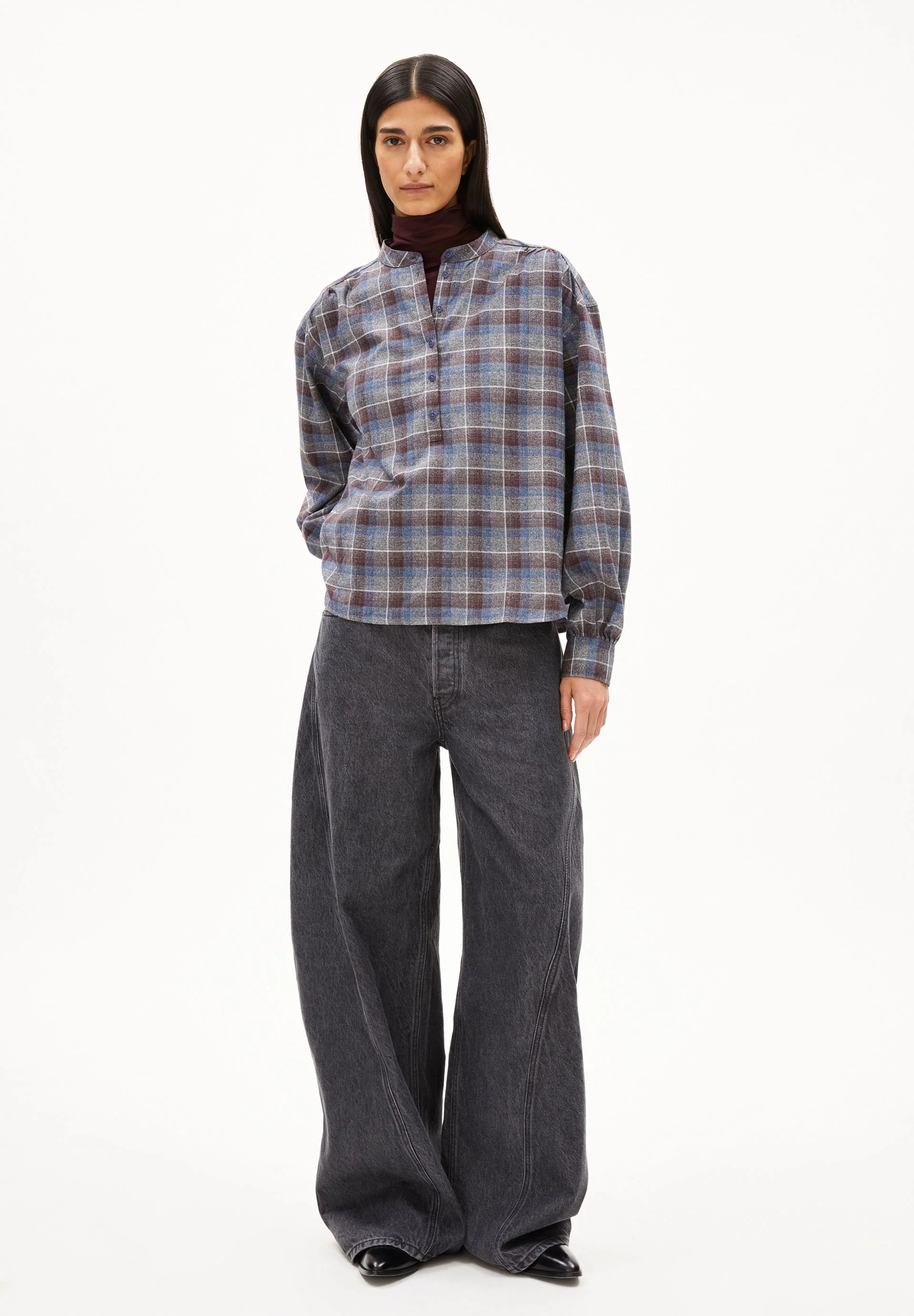 EFINARAA KARIERTE BLUSE | dark cranberry-nightshadow - Image 5