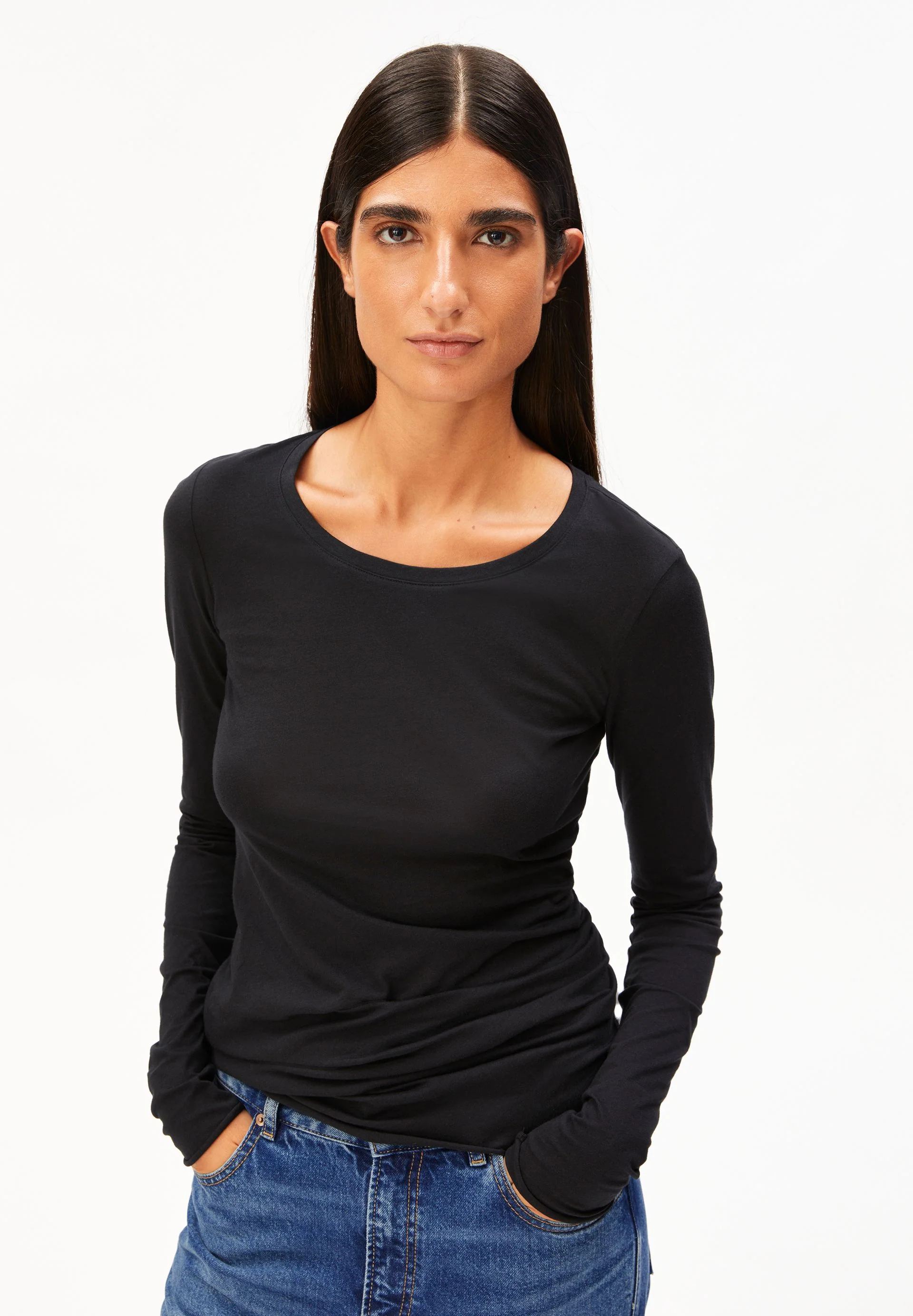 EINIAARA SOFT LANGARMSHIRT | black - Image 3