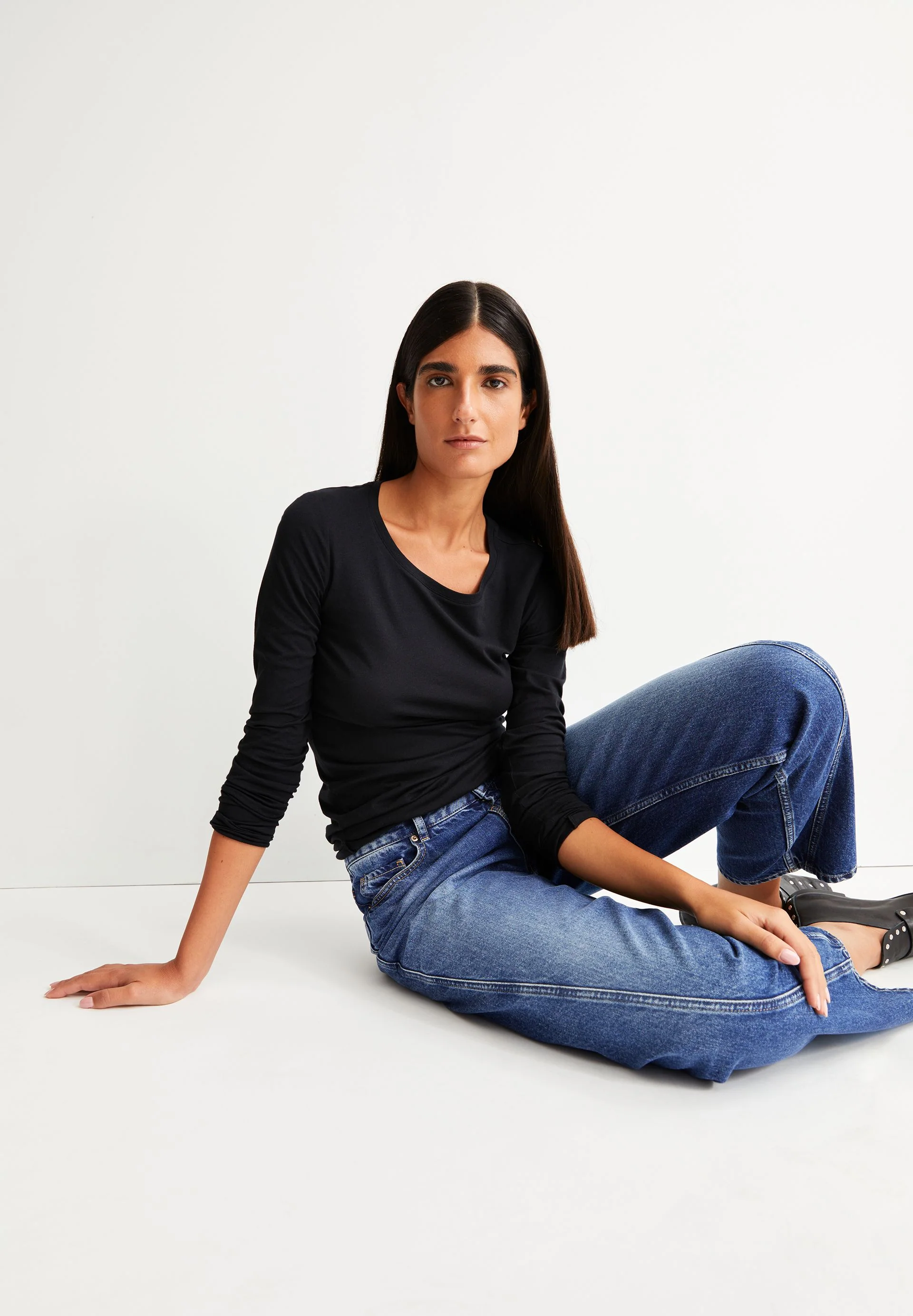 EINIAARA SOFT LANGARMSHIRT | black - Image 4
