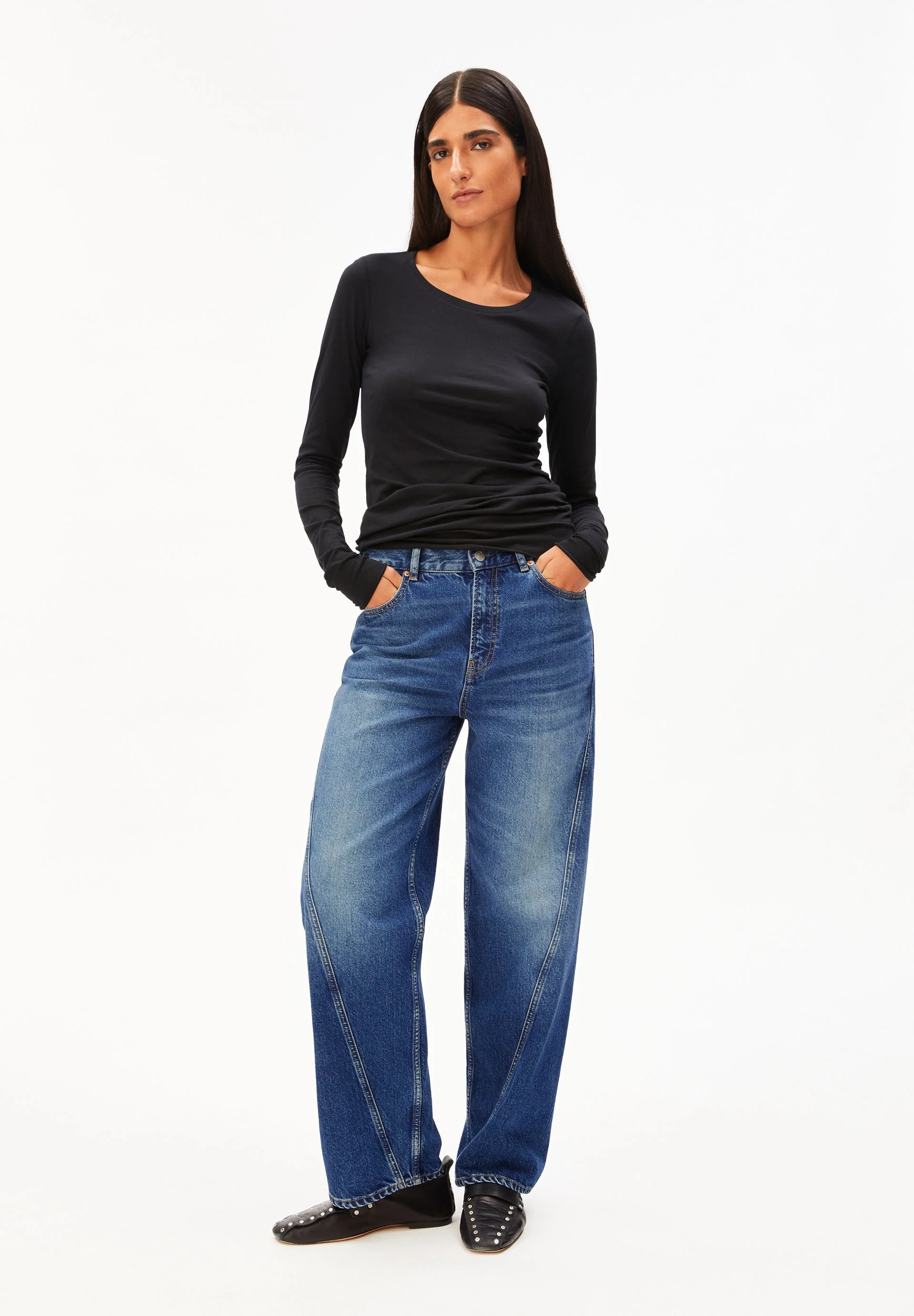 EINIAARA SOFT LANGARMSHIRT | black - Image 5