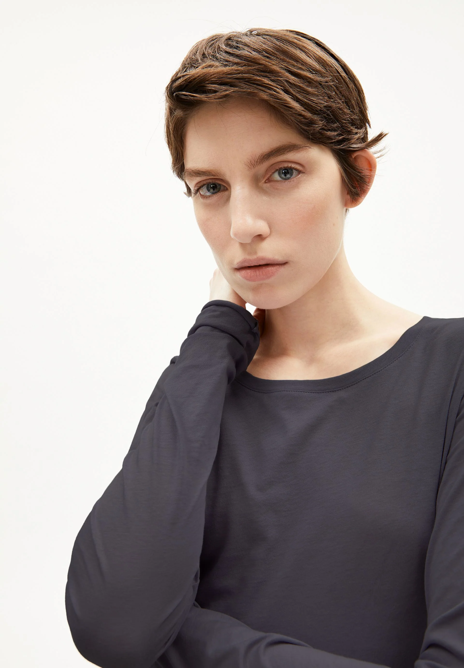 EINIAARA SOFT LANGARMSHIRT | dark steel - Image 3