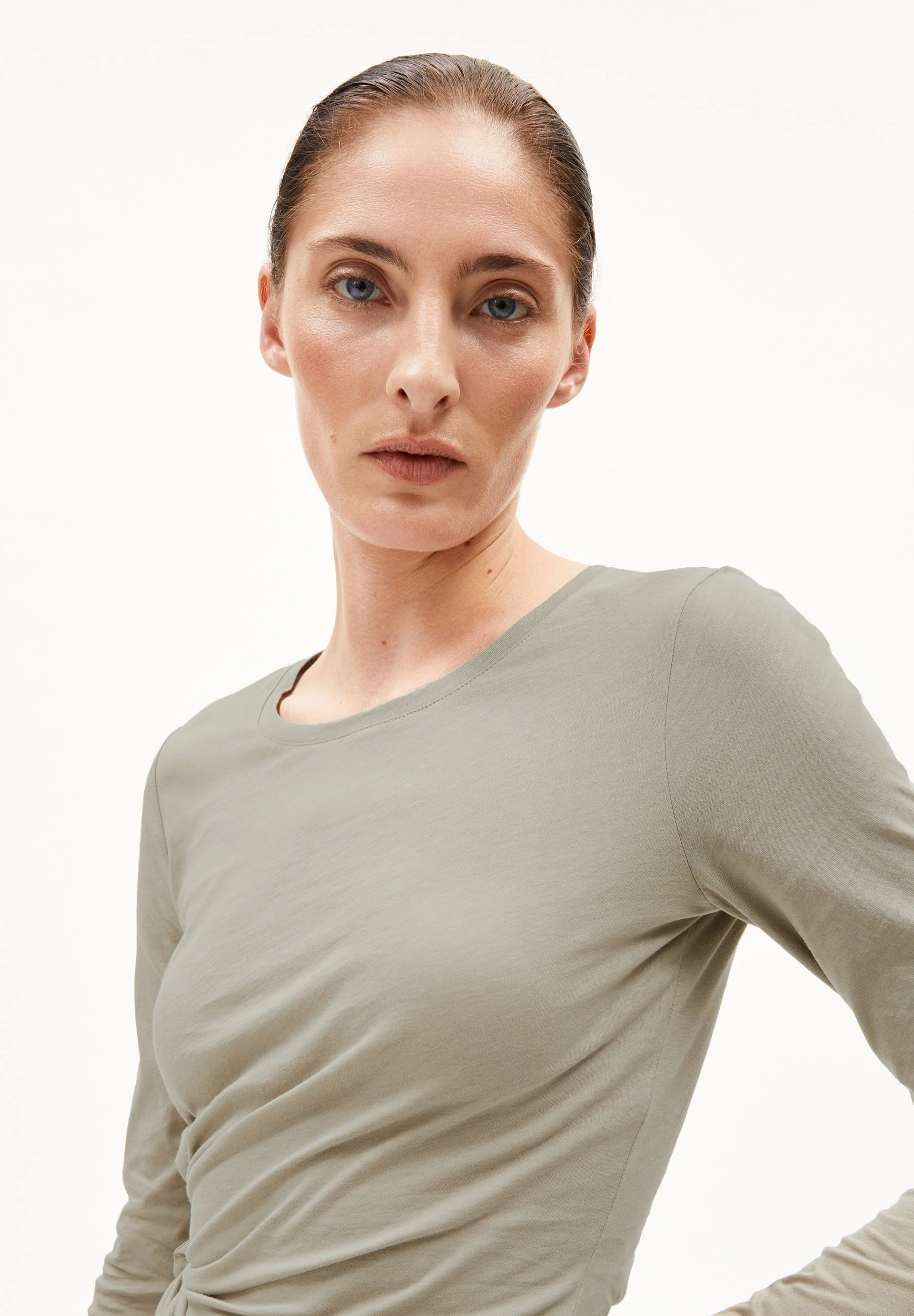 EINIAARA SOFT LANGARMSHIRT | light sage - Image 3