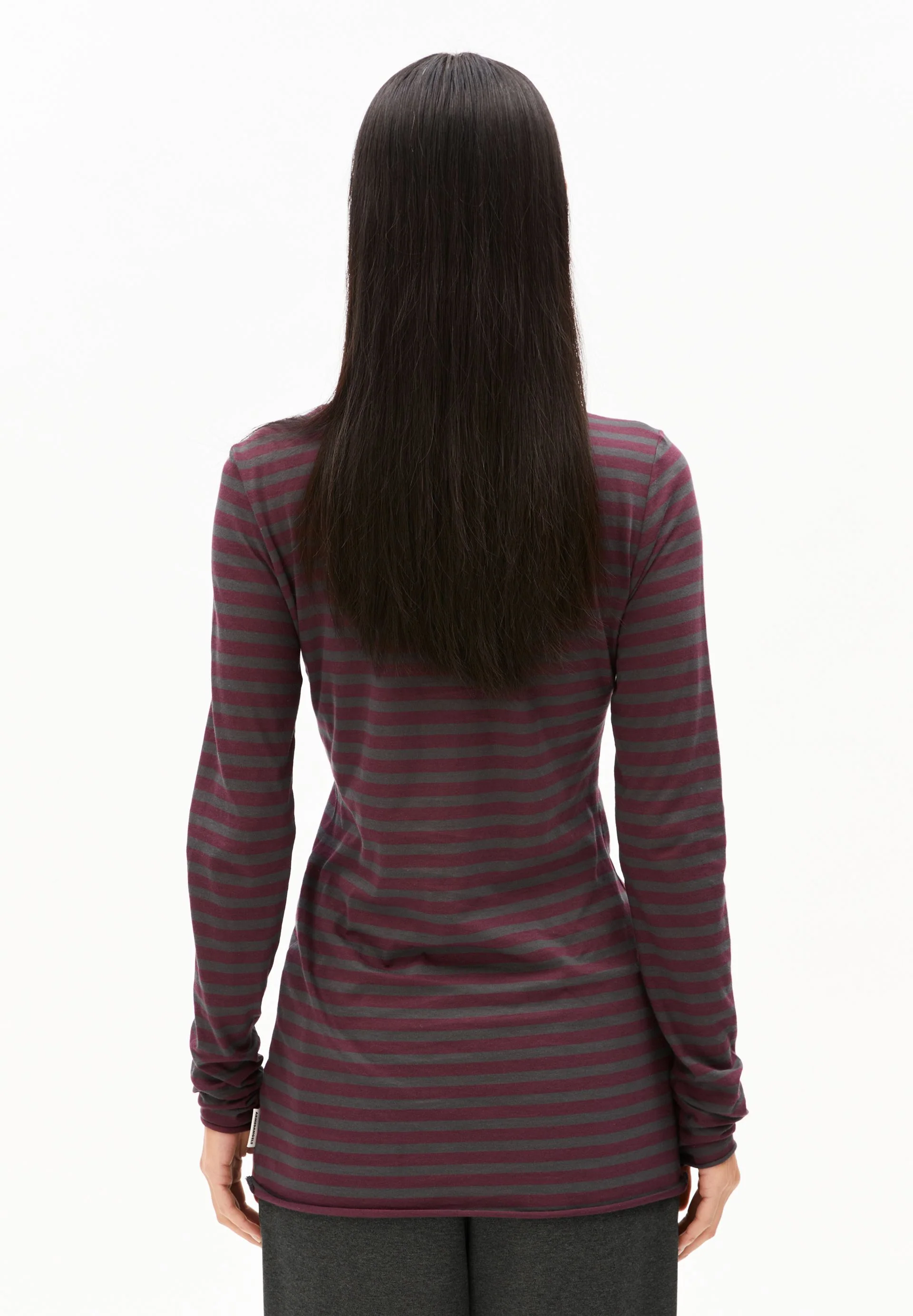 EINIAARA STRIPE LONGSLEEVE | dark cranberry-dark steel - Image 2