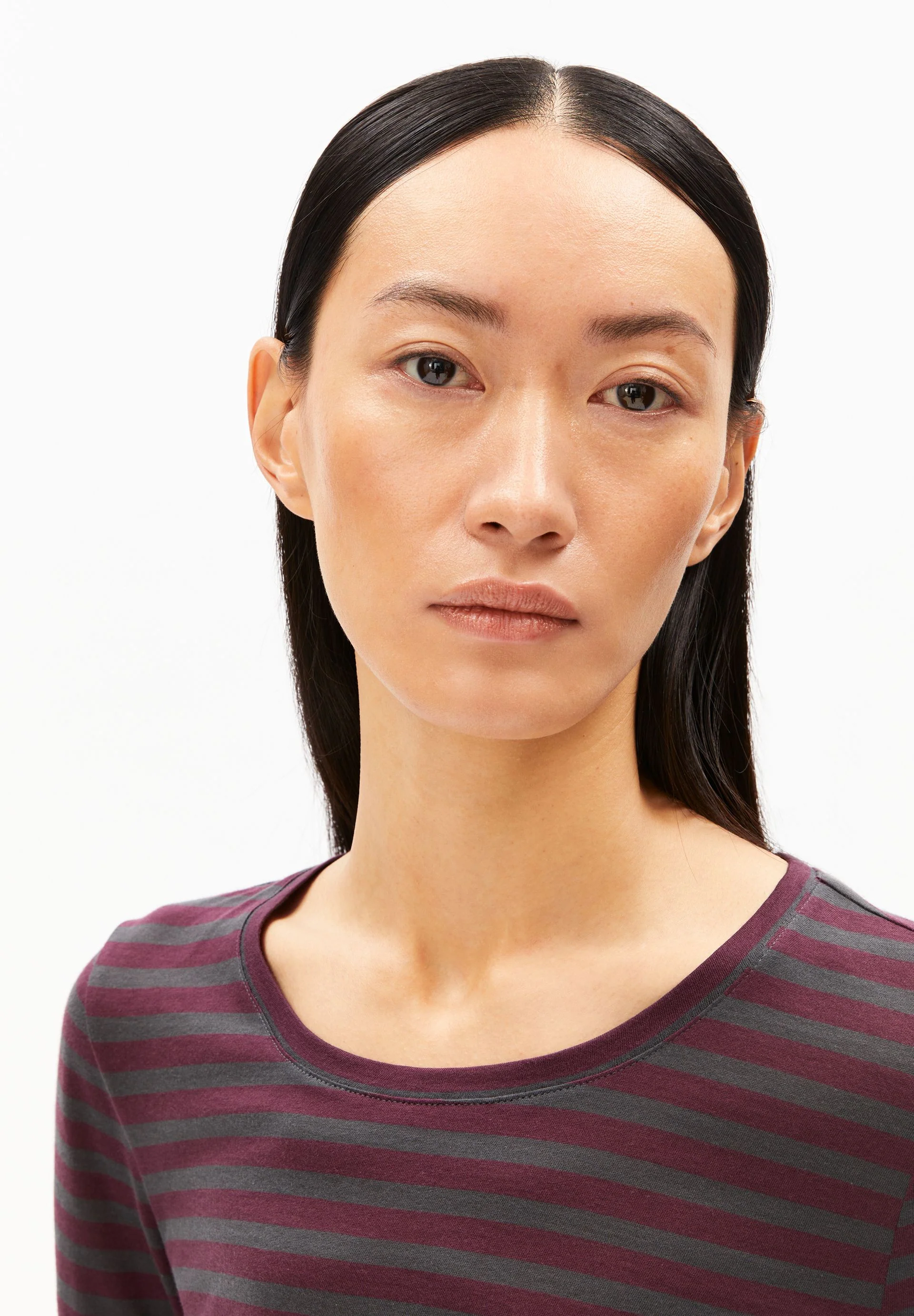 EINIAARA STRIPE LONGSLEEVE | dark cranberry-dark steel - Image 3