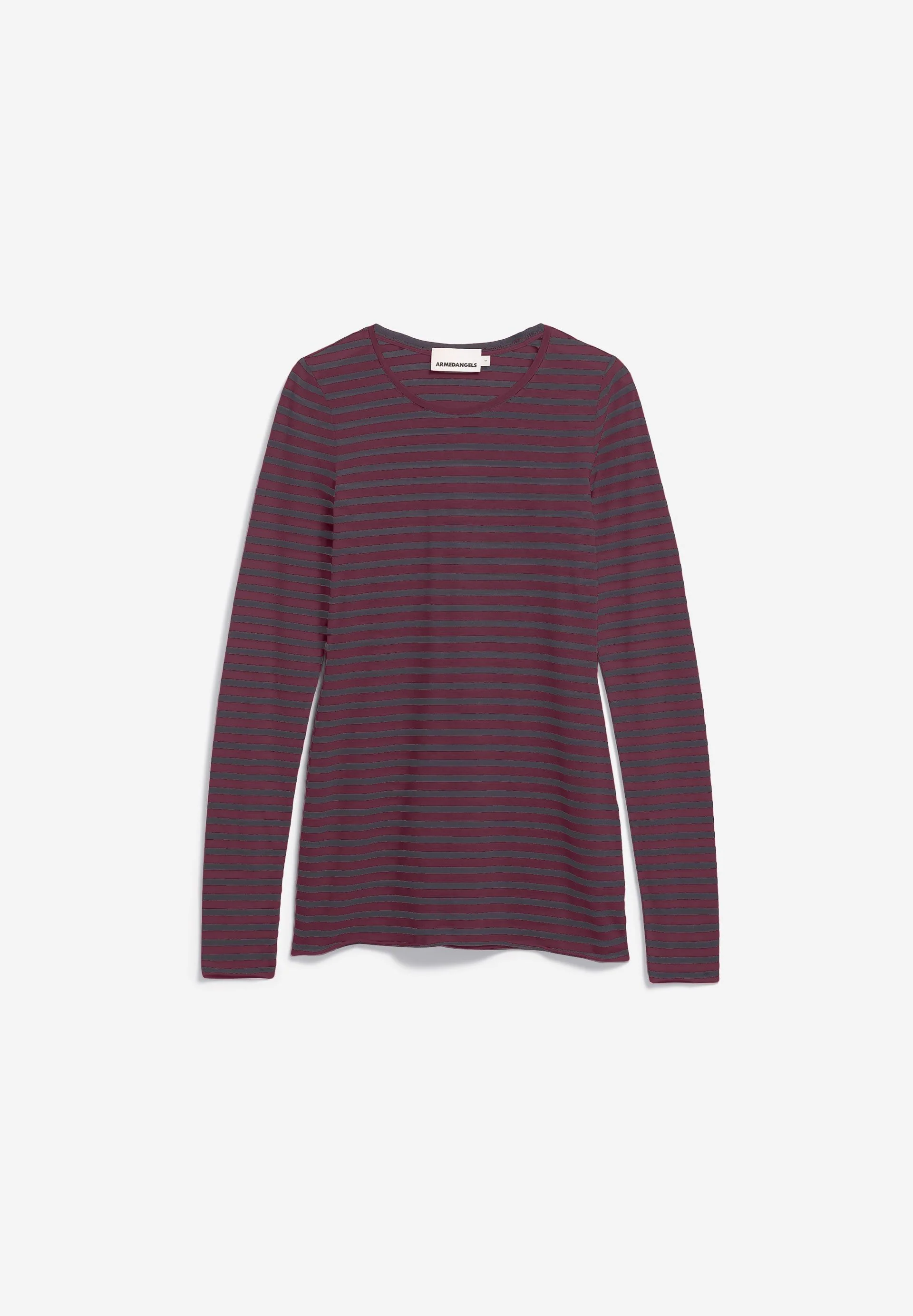 EINIAARA STRIPE LONGSLEEVE | dark cranberry-dark steel - Image 7
