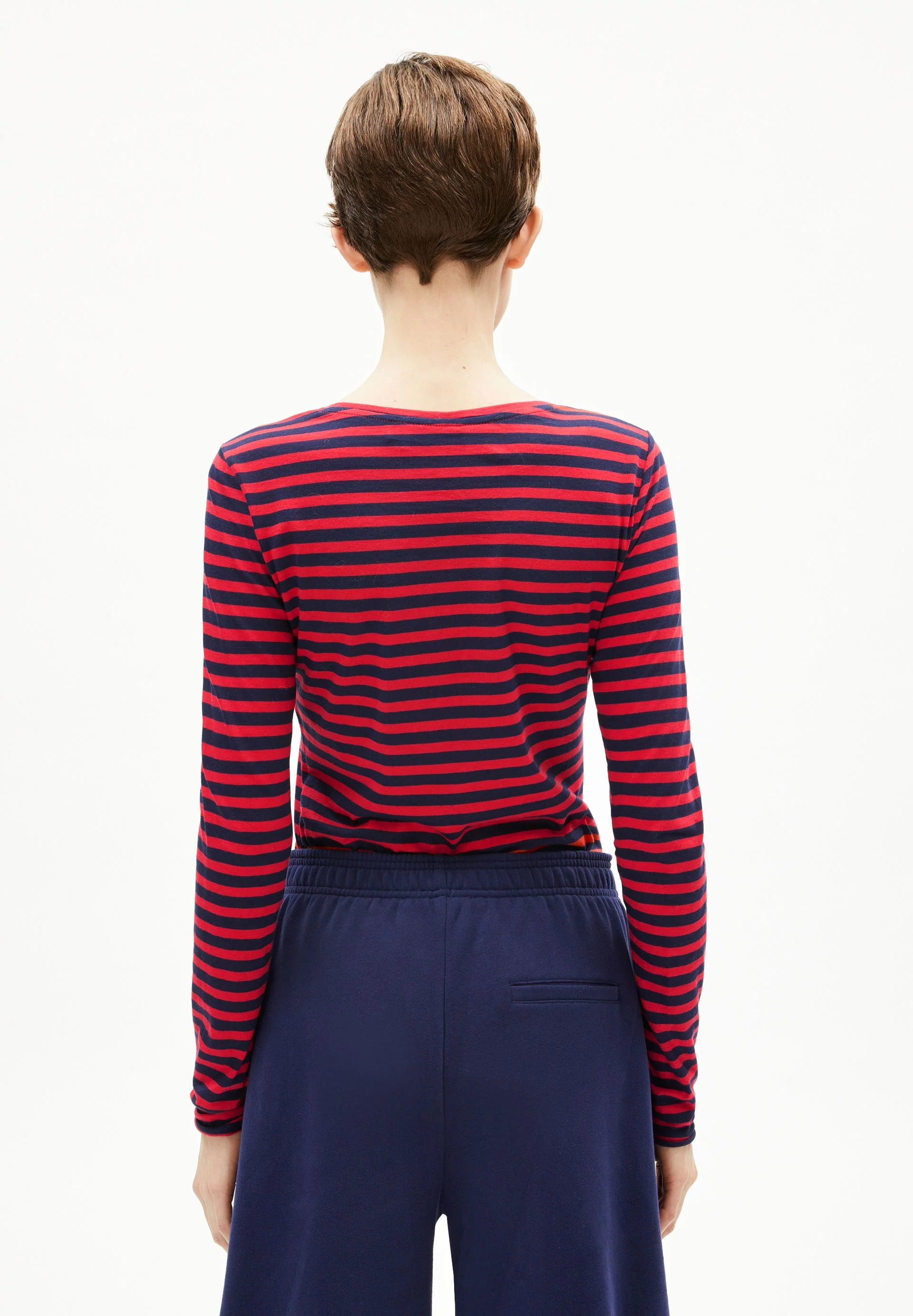 EINIAARA STRIPE LONGSLEEVE | tinted navy-candy apple - Image 2