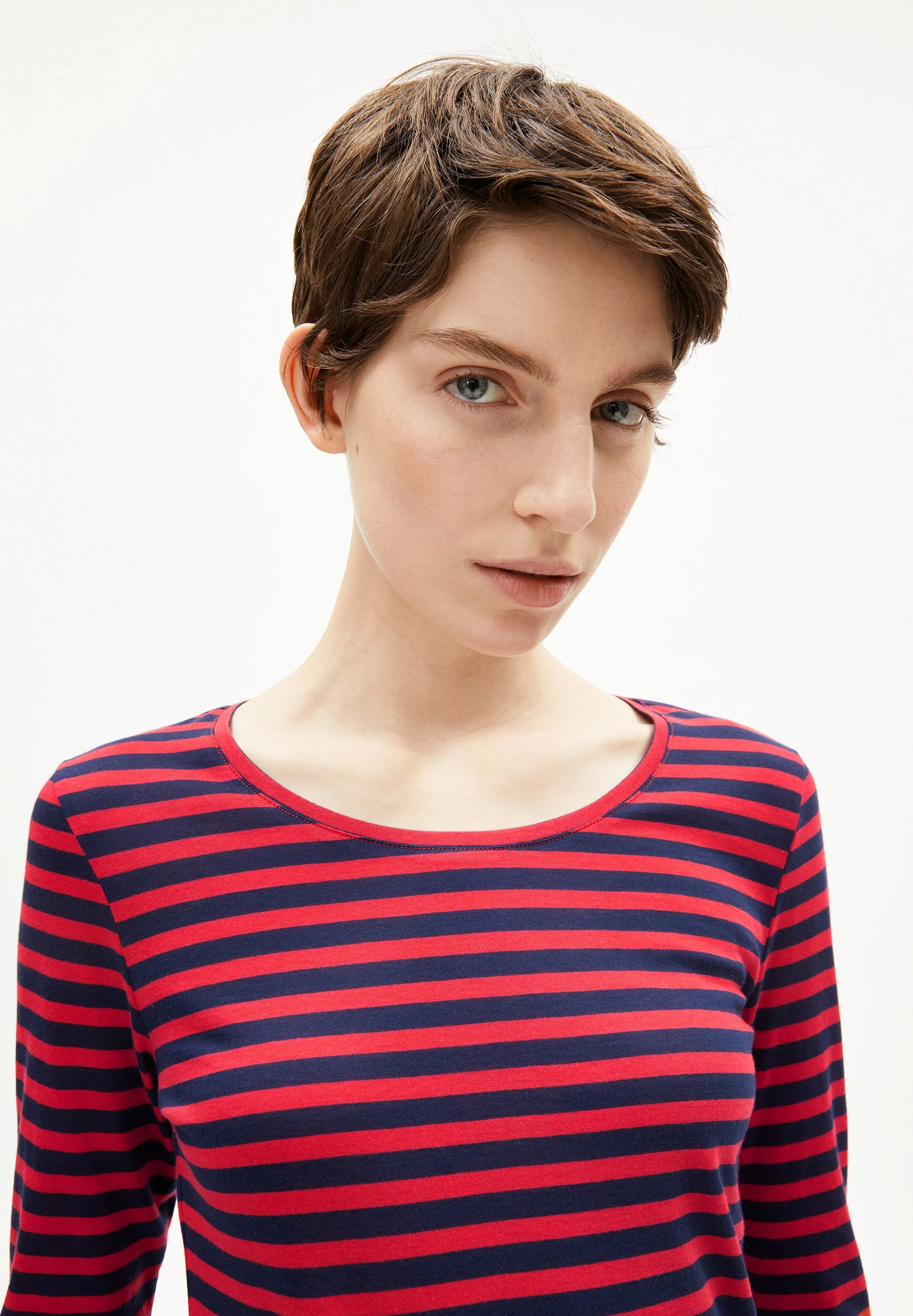 EINIAARA STRIPE LONGSLEEVE | tinted navy-candy apple - Image 3