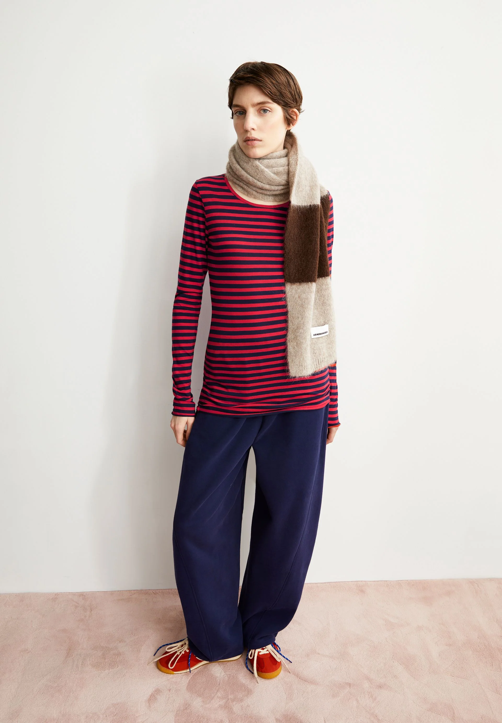 EINIAARA STRIPE LONGSLEEVE | tinted navy-candy apple - Image 5