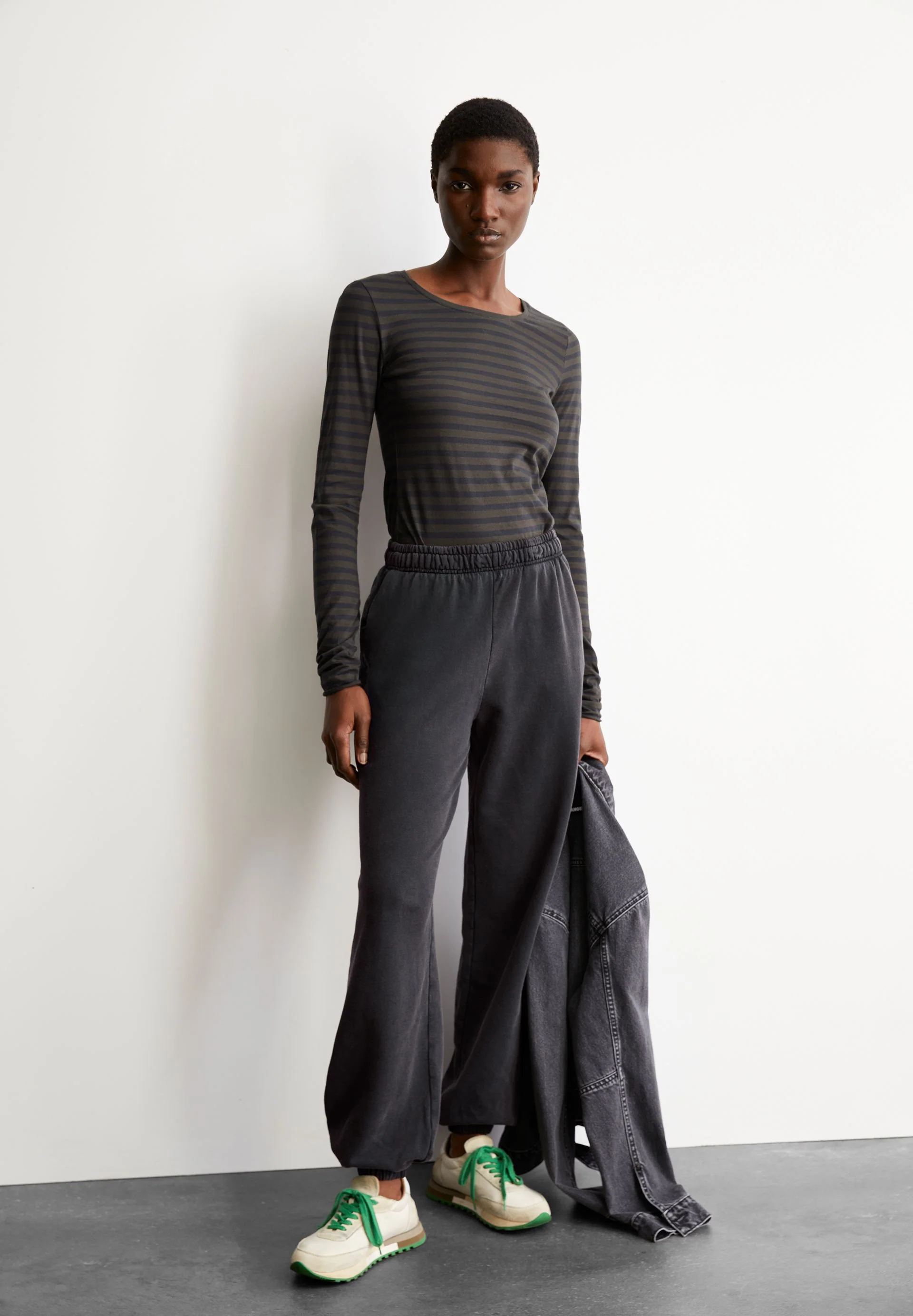 EINIAARA STRIPE LONGSLEEVE | walnut cream-dark steel - Image 4