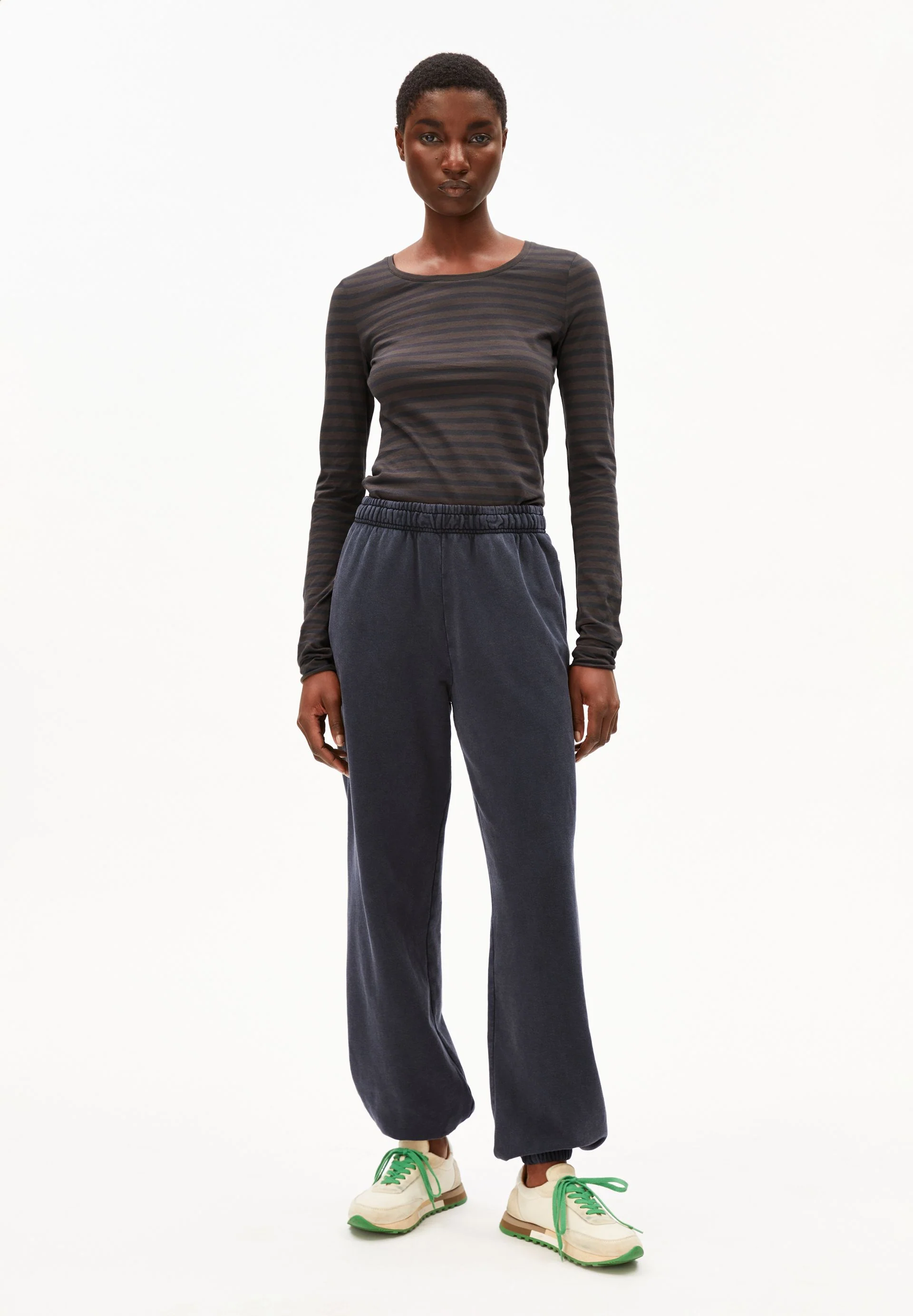 EINIAARA STRIPE LONGSLEEVE | walnut cream-dark steel - Image 5