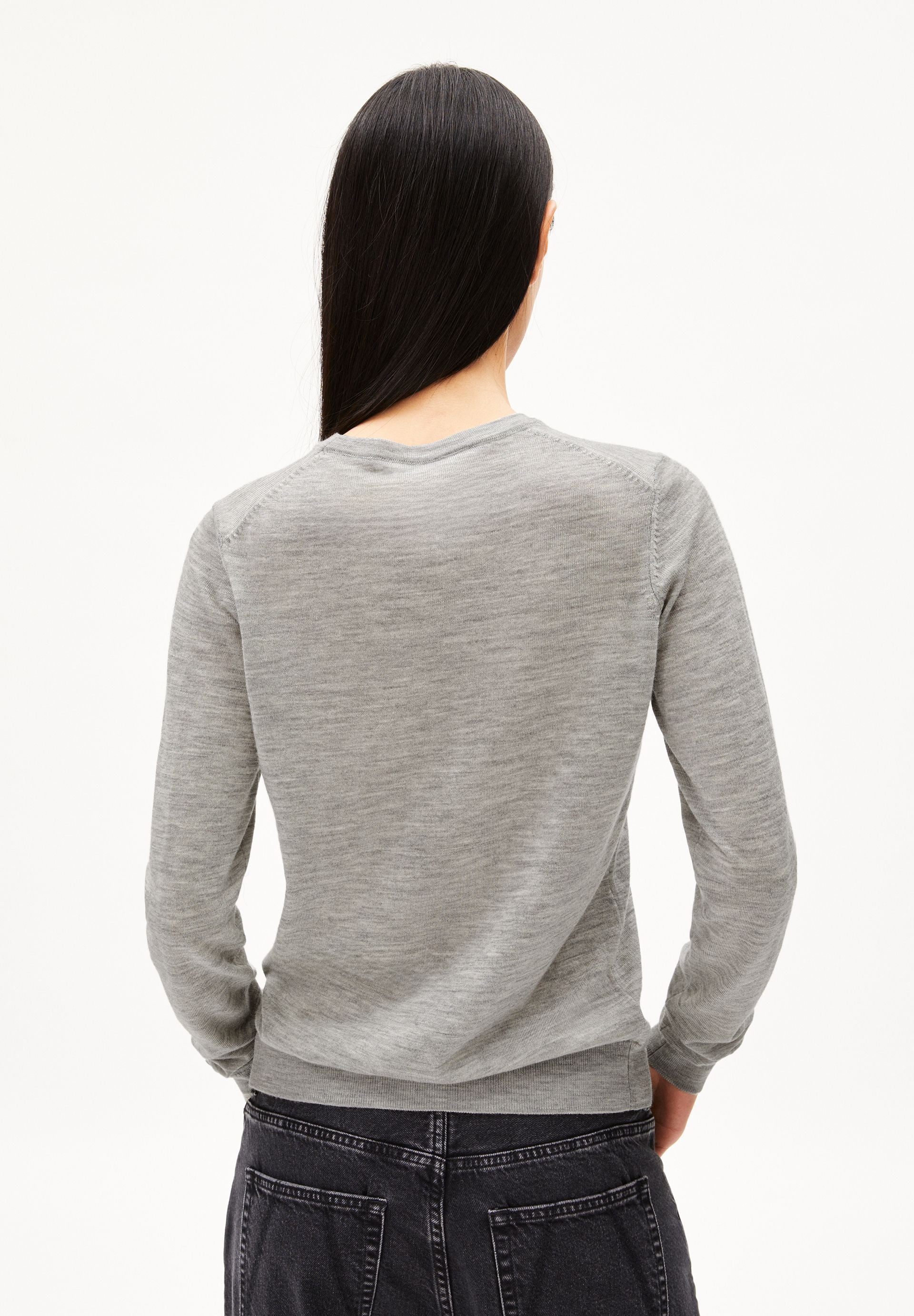 ELDIAA MERINO STRICKPULLOVER | light grey melange - Image 2